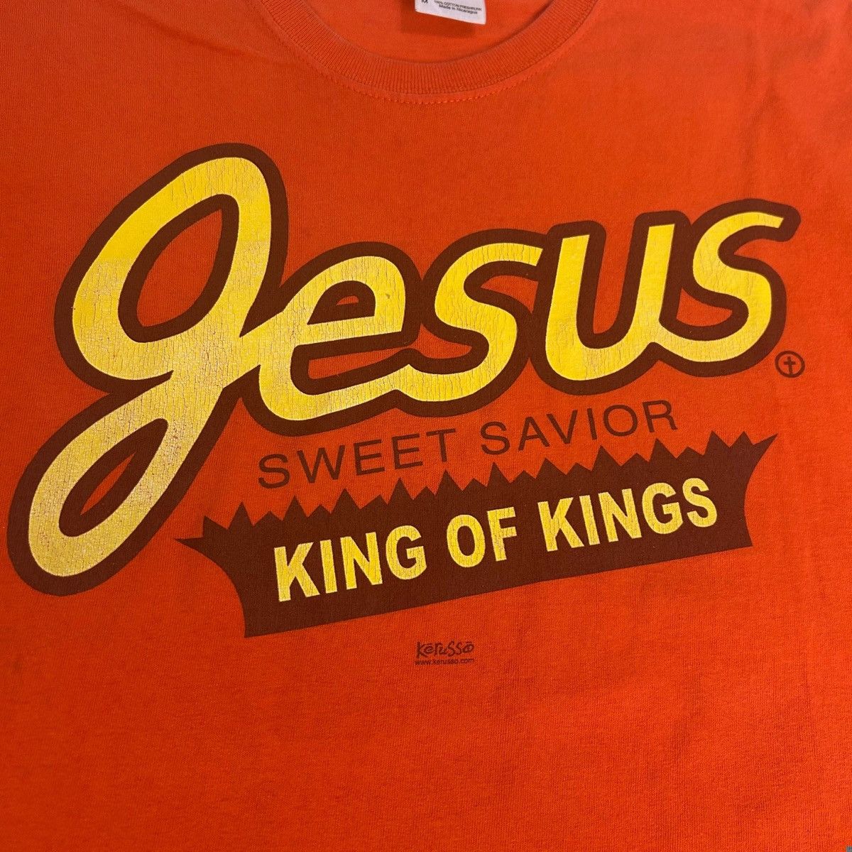 Gildan Y2K Jesus Reese’s Candy Parody Graphic T Shirt Size US M / EU 48-50 / 2 - 2 Thumbnail