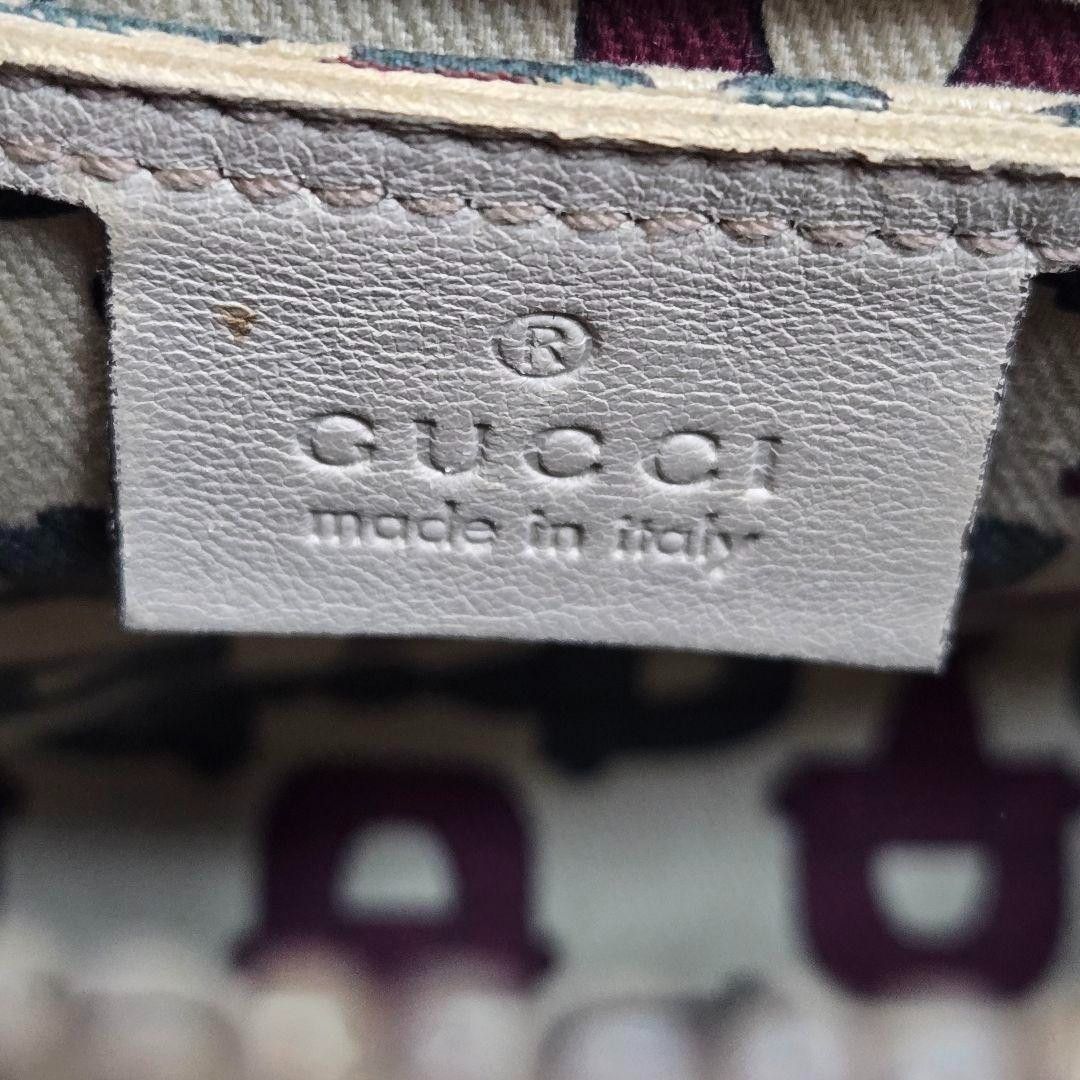 Gucci Gucci - White Leather Mini Boston Handbag Shoulder Bag GG Size ONE SIZE - 10 Thumbnail