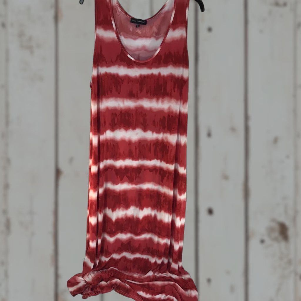 Vintage VINTAGE Mlle Gabrielle Women's Maxi Dress Sleeveless Tie Dye Red White Plus Size 2X Casual Party Summer Size XXL / US 16-18 / IT 52-54 - 1 Thumbnail