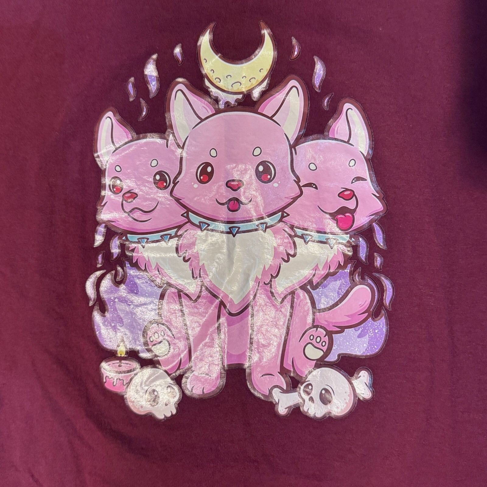 Other Kawaii Pastel Goth Creepy Occult Cerberus Anime Tshirt - XL Size US XL / EU 56 / 4 - 2 Thumbnail