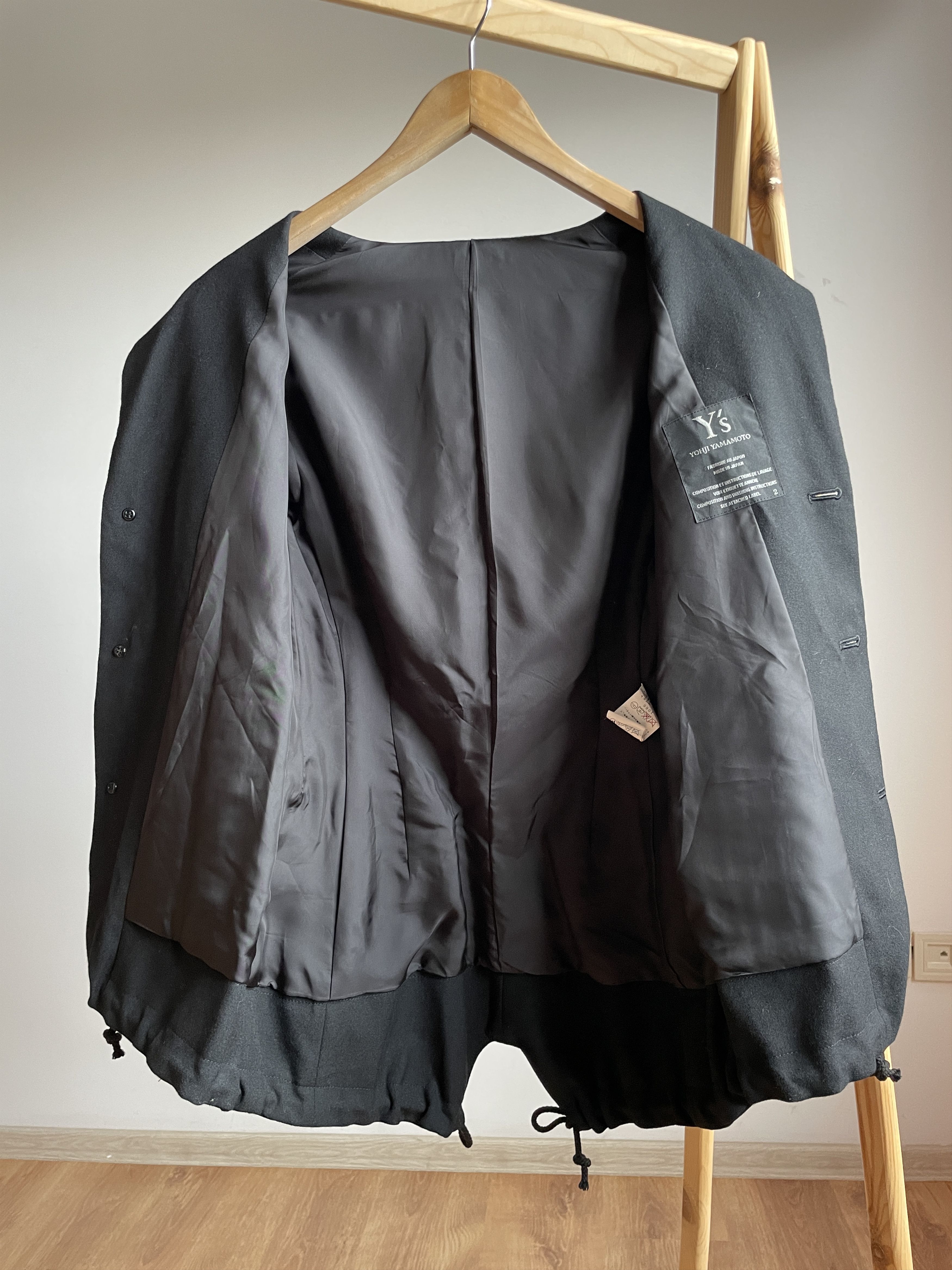 Yohji Yamamoto Y's Yohji Yamamoto AW 2010 Womens Drawstring Hem Wool Blazer Size M / US 6-8 / IT 42-44 - 3 Thumbnail