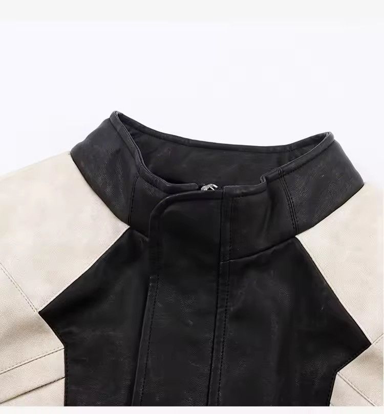 Other Racer Motorcycle PU Leather Patchwork Black White Jacket Size US L / EU 52-54 / 3 - 6 Thumbnail