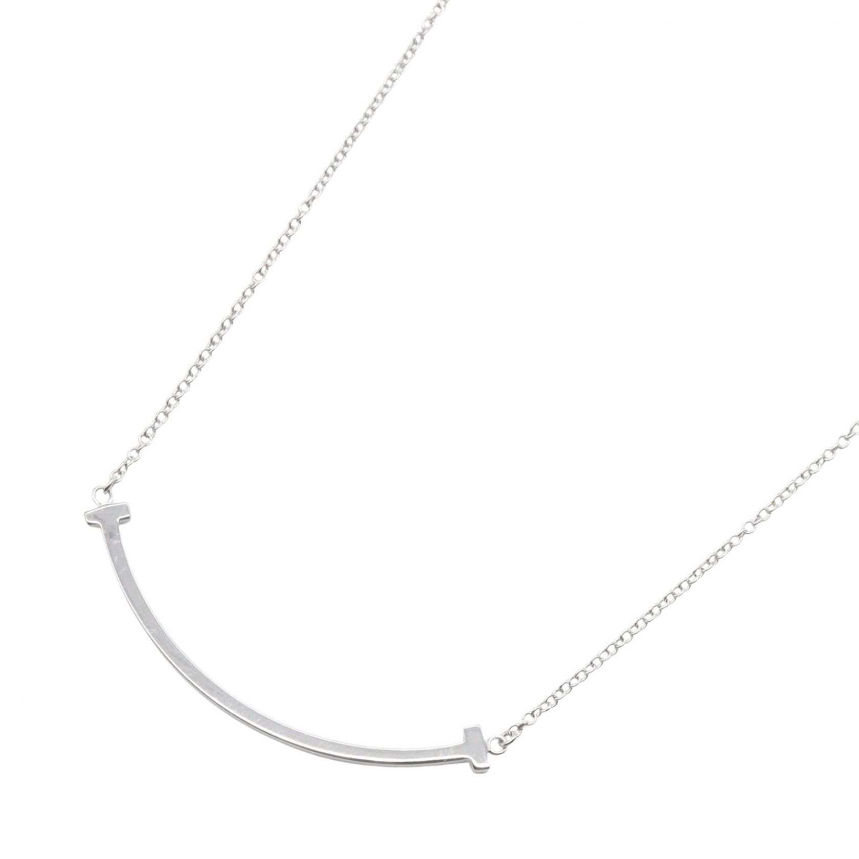 Tiffany & Co. Tiffany & Co. Tiffany & Co. T Smile Small 18K White Gold Necklace Precious Metal Necklace DUTY FREE for USA Size ONE SIZE - 1 Thumbnail