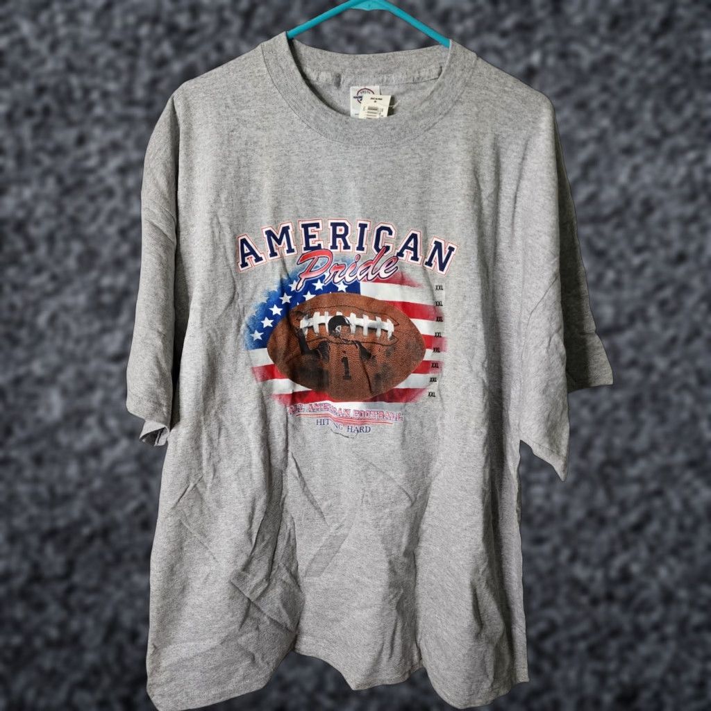 Delta VINTAGE Delta Football T-Shirt Mens 2XL Gray American Flag Pride Short Sleeve Crew Neck Casual Tee Mens Size US XXL / EU 58 / 5 - 1 Thumbnail