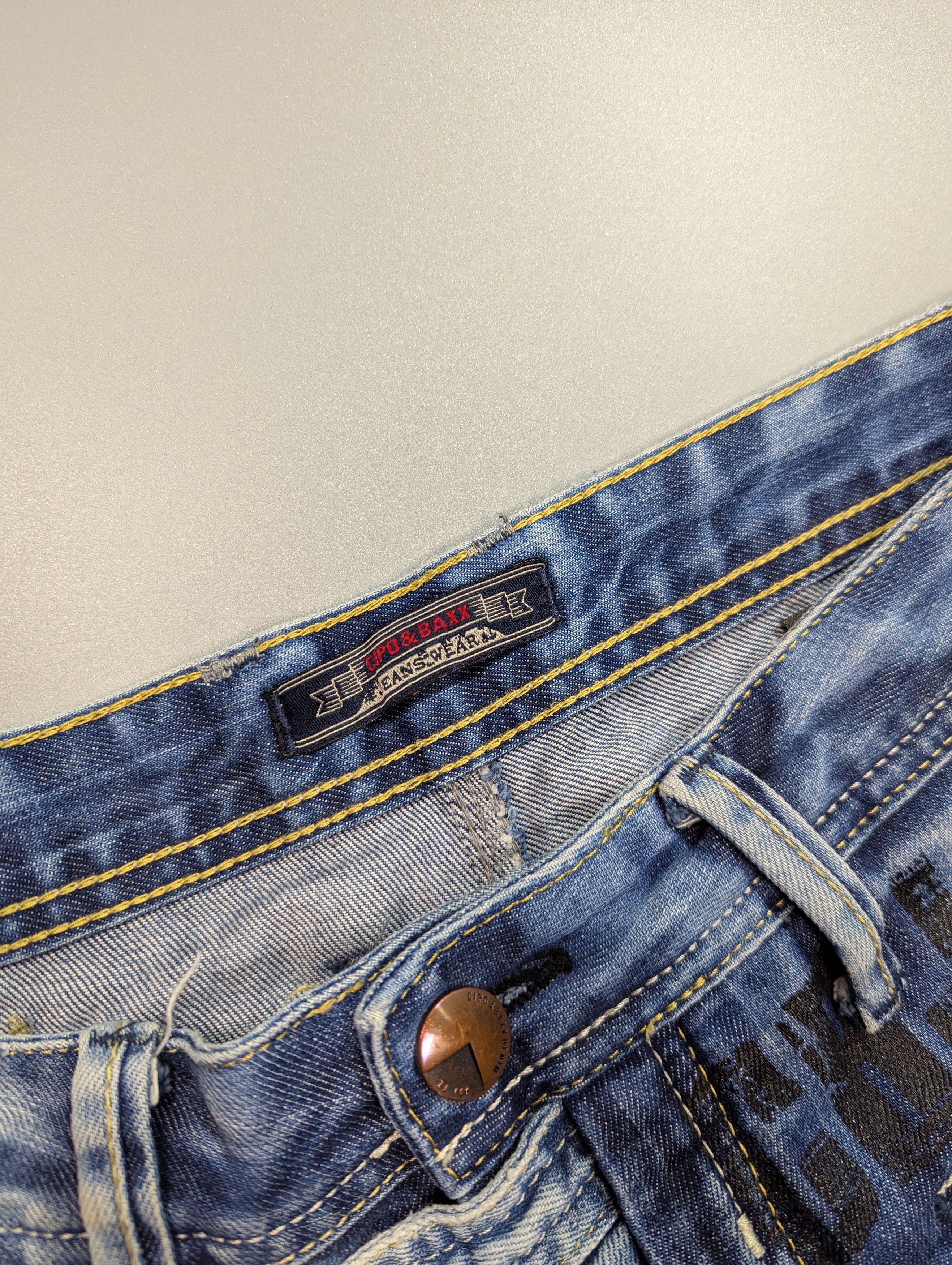 Japanese Brand CIPO BAXX Vintage Rapper Distressed Blue Y2K Jeans Men's Size US 29 - 6 Thumbnail