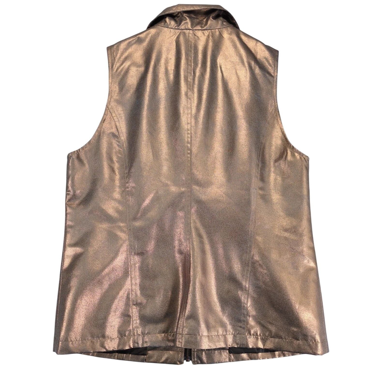 Chicos Chico's Vest Size 2 Womens L/12 Metallic Copper Zip Up Lined Size XL / US 12-14 / IT 48-50 - 3 Thumbnail