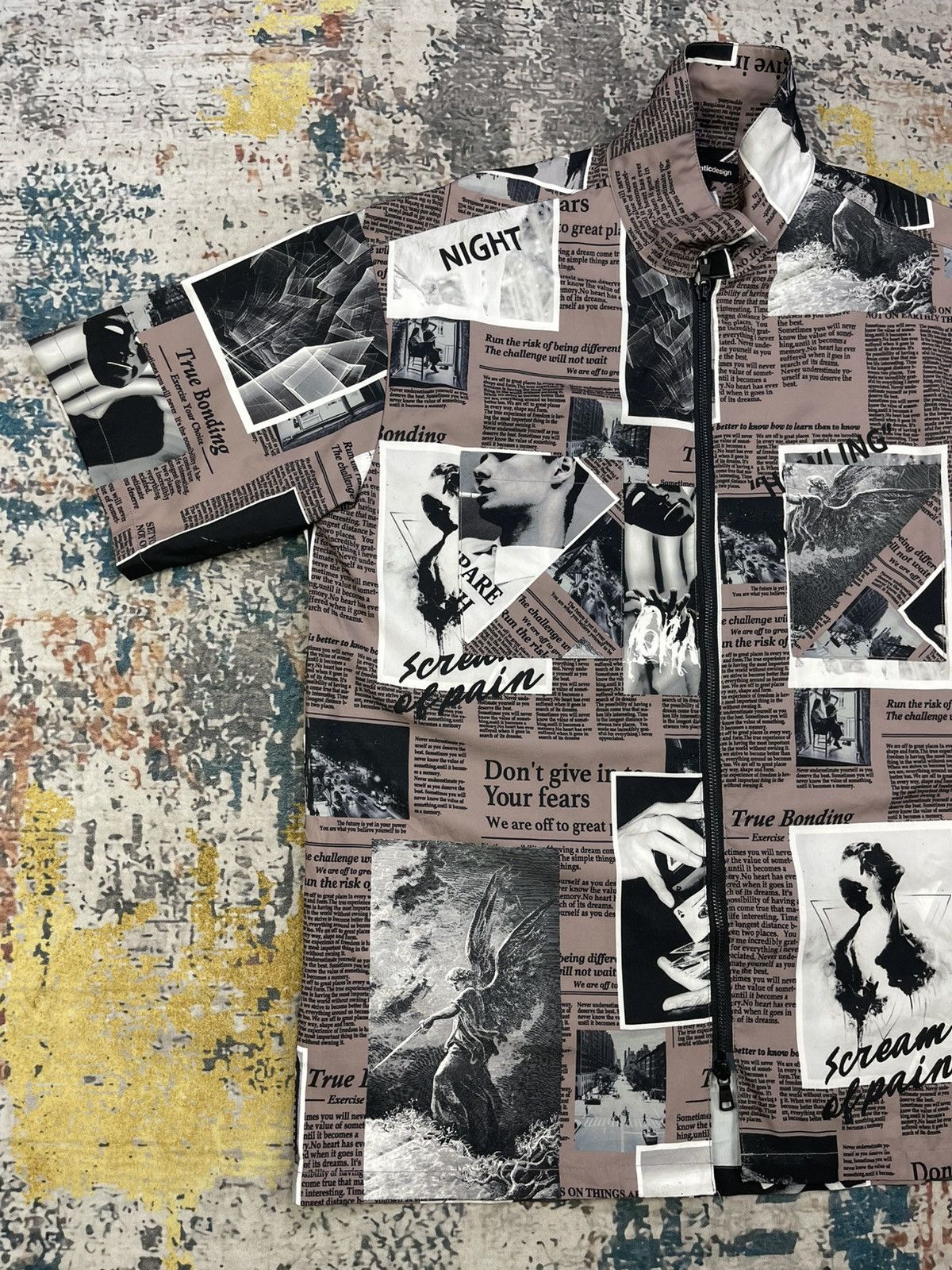 semanticdesign Semantic Design Magazine Print Zip Up Shirt Size US L / EU 52-54 / 3 - 3 Thumbnail