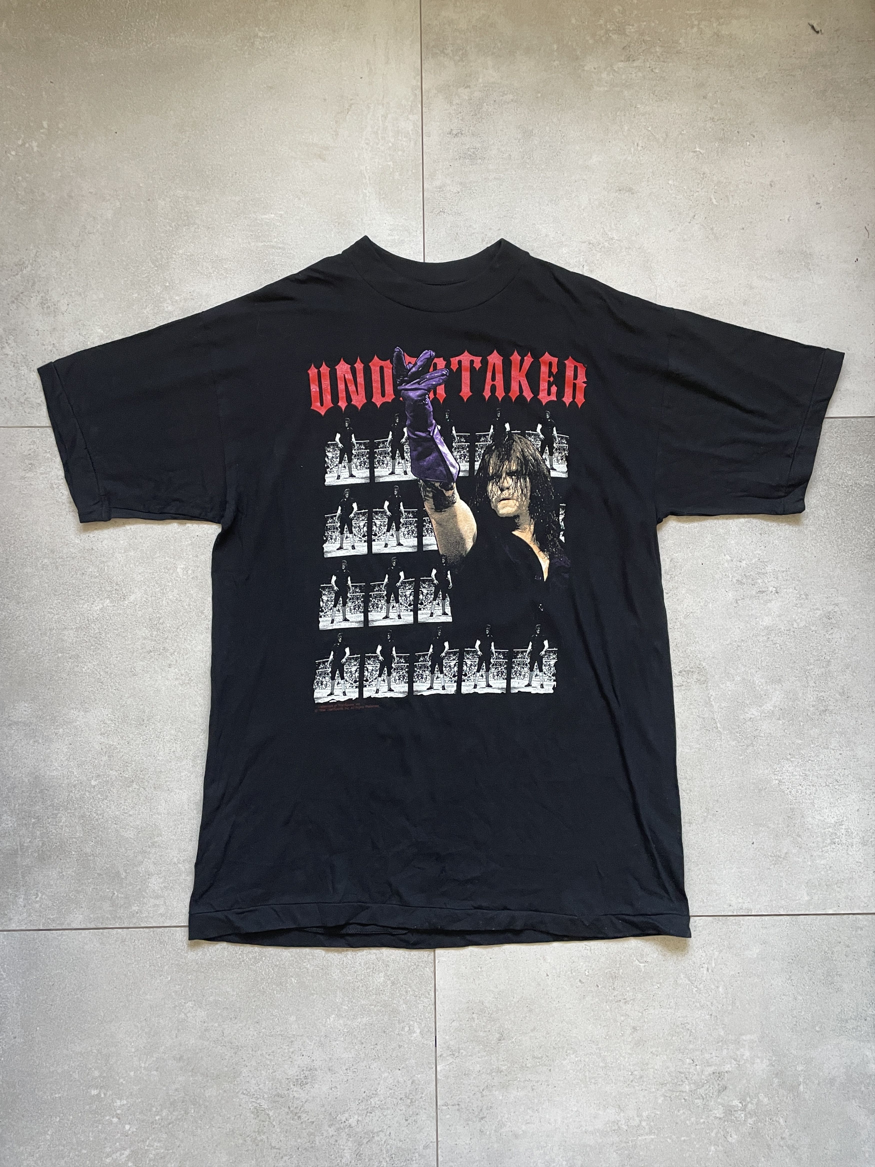 WWE VINTAGE 1994 WWE THE UNDERTAKER BODY COUNT SINGLE STITCH TEE Size US XL / EU 56 / 4 - 1 Thumbnail