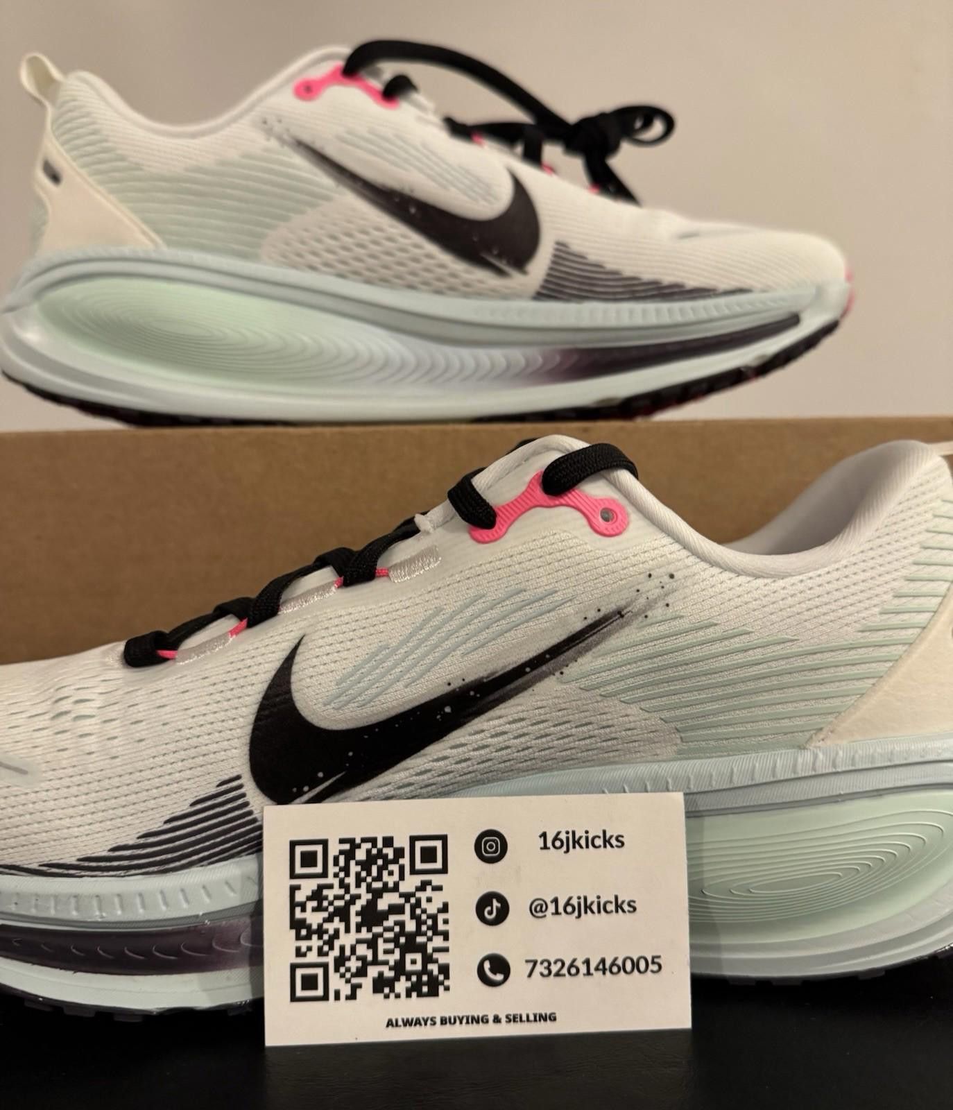 Nike Size 9.5M- Nike Vomero 18 “White Glacier” Black Blue Pink Size US 10 / EU 43 - 2 Thumbnail