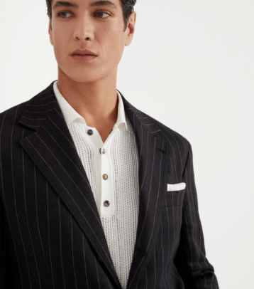 Brunello Cucinelli Jacket Linen in Black Size US M / EU 48-50 / 2 - 4 Thumbnail