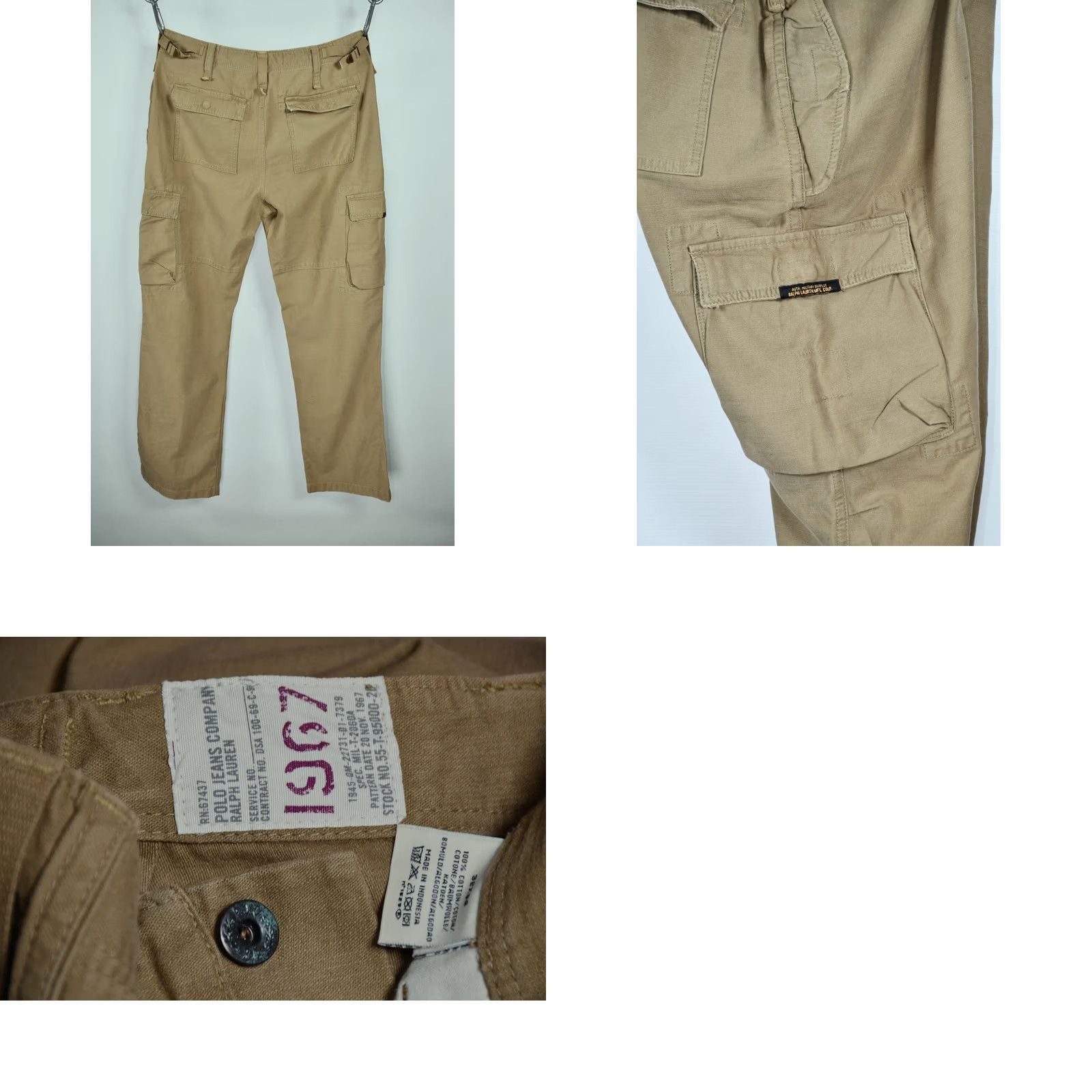 Ralph Lauren Ralph Lauren 67 Surplus Military Cargo Pants Men's W32 L34 Cargo Pocket Beige 100% Cotton Classic Fit Size US 32 / EU 48 - 8 Thumbnail
