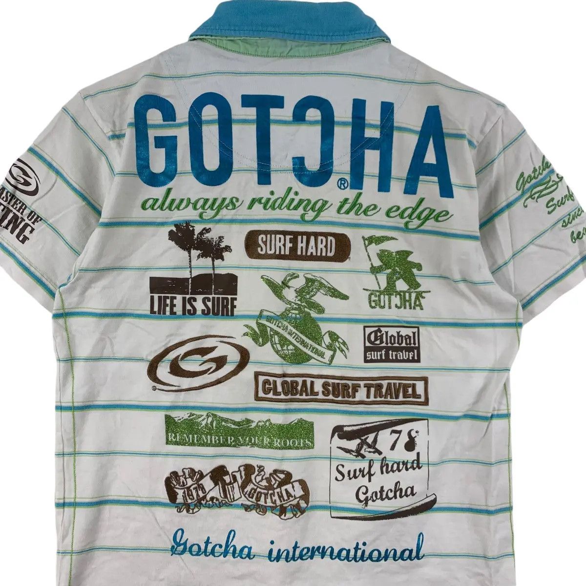 Gotcha Vintage GOTCHA SURF Always Riding The Edge Polo Tee Shirt Size US S / EU 44-46 / 1 - 2 Thumbnail