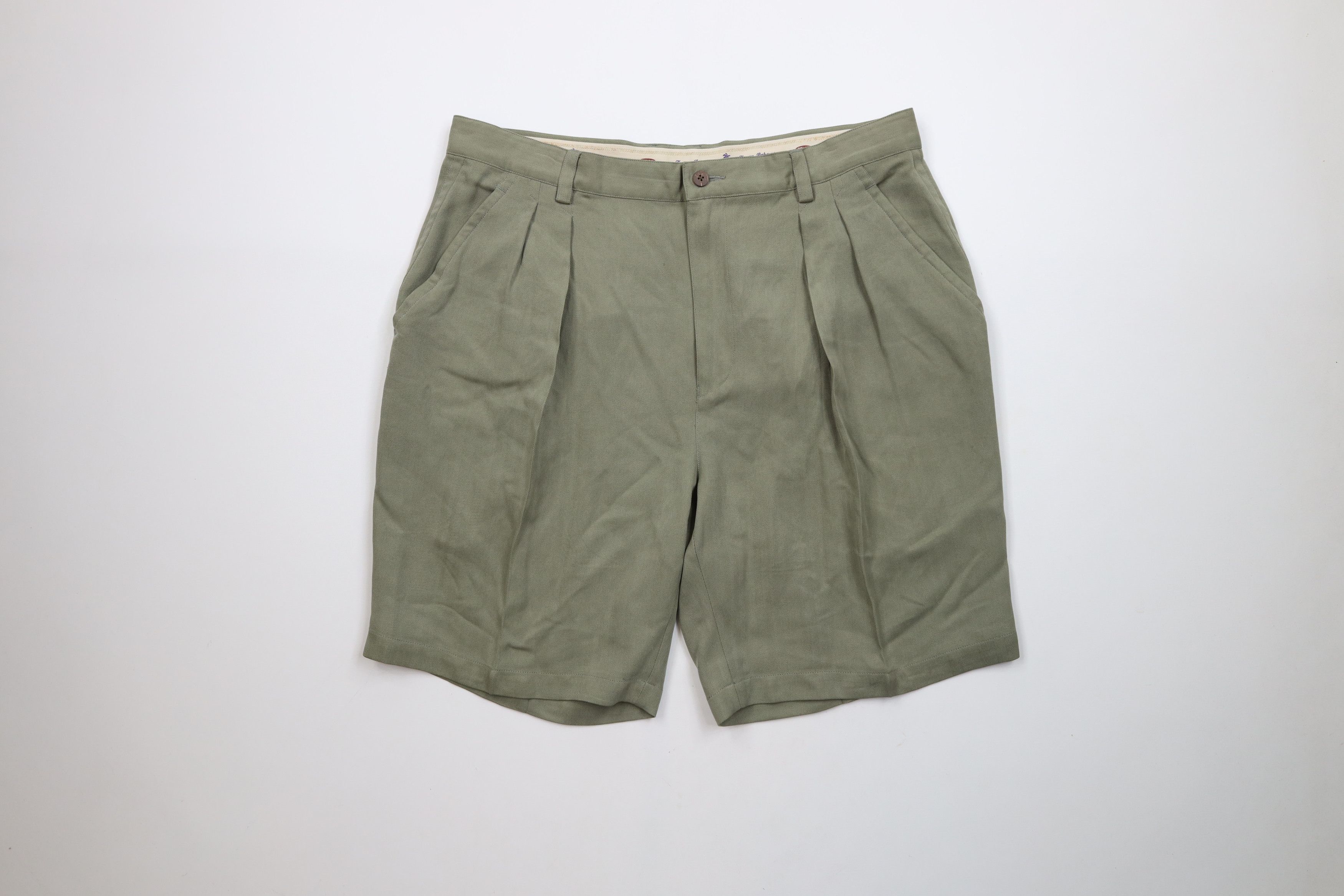 Tommy Bahama × Vintage Vintage 90s Tommy Bahama Relax Herringbone Pleated Shorts Size US 36 / EU 52 - 1 Thumbnail