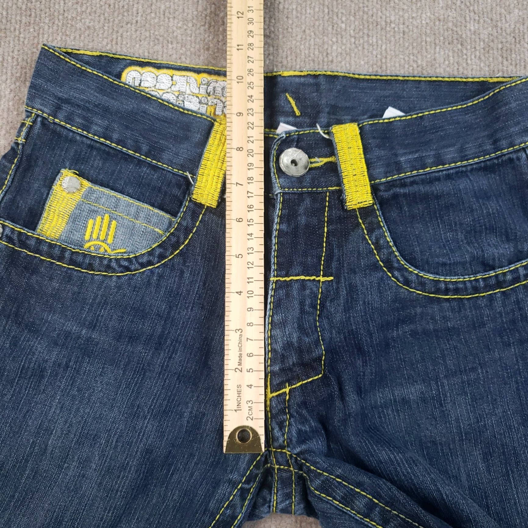 Denime VINTAGE Miskeen Jeans Men 29x31 Denim Blue 90s Grunge Embroidered Pockets Relaxed Straight Jeans Mens Regular Size 29 Size US 29 - 7 Thumbnail