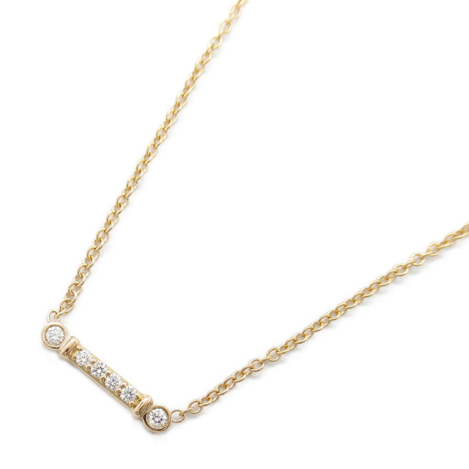 Tiffany & Co. Tiffany Co Fleur-De-Lis Stem Diamond Necklace K18Pg (Pink Gold) Clear Size ONE SIZE - 1 Thumbnail