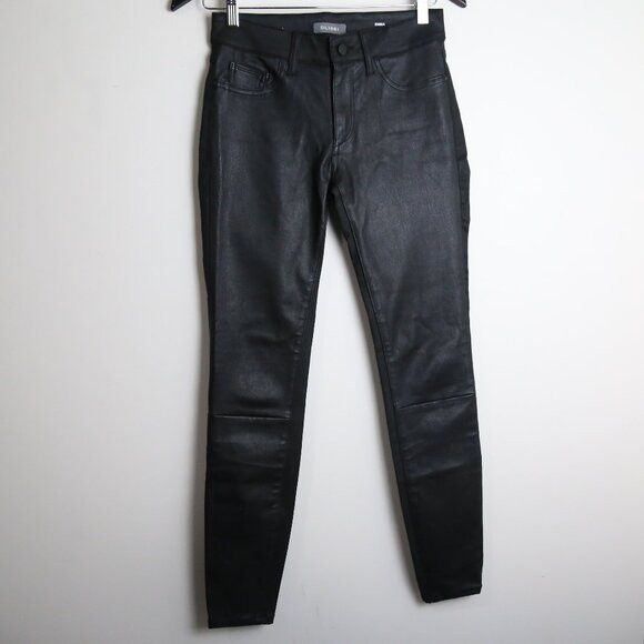 DL1961 DL1961 Emma Waxed Skinny Low Rise Instasculpt Poseidon Pants Size 25" / US 0 / IT 36 - 1 Thumbnail
