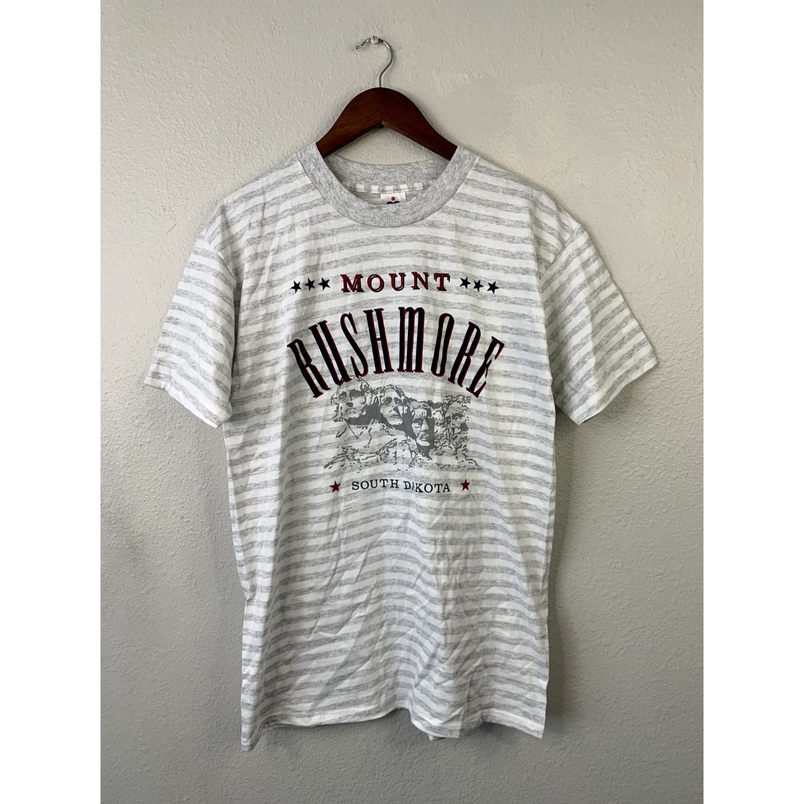 Vintage Vintage Mount Rushmore Shirt Tee 1991 Gray Striped T-Shirt L Size US L / EU 52-54 / 3 - 1 Thumbnail