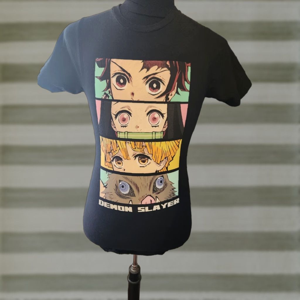 Vintage Demon Slayer Character Eyes T-Shirt Men S Black Graphic Shirt Crew Neck Short Sleeve EUC Size US S / EU 44-46 / 1 - 1 Thumbnail