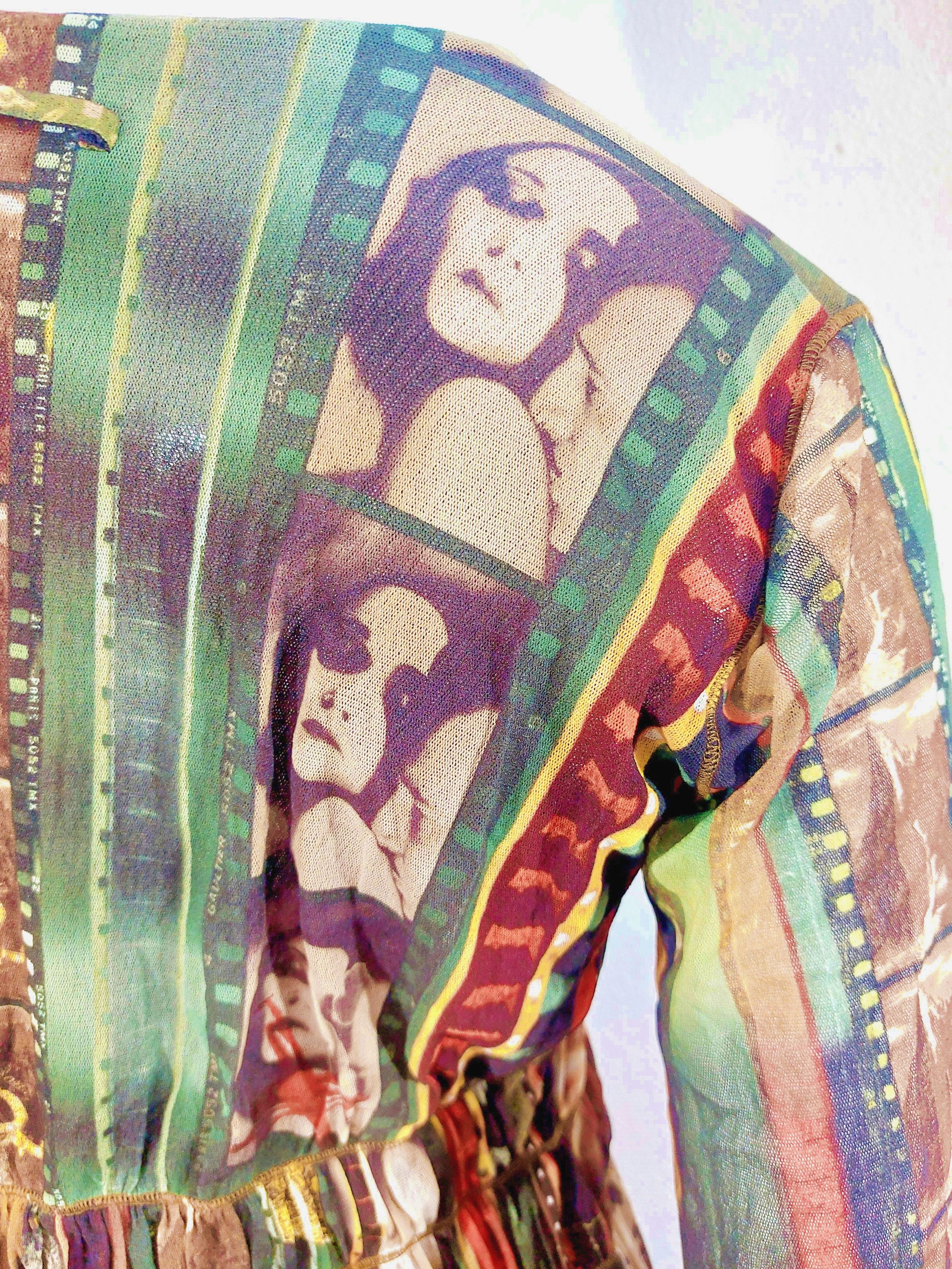 Jean Paul Gaultier Jean Paul Gaultier Faces Face Paris Cinema Mesh Dress Size L / US 10 / IT 46 - 6 Thumbnail