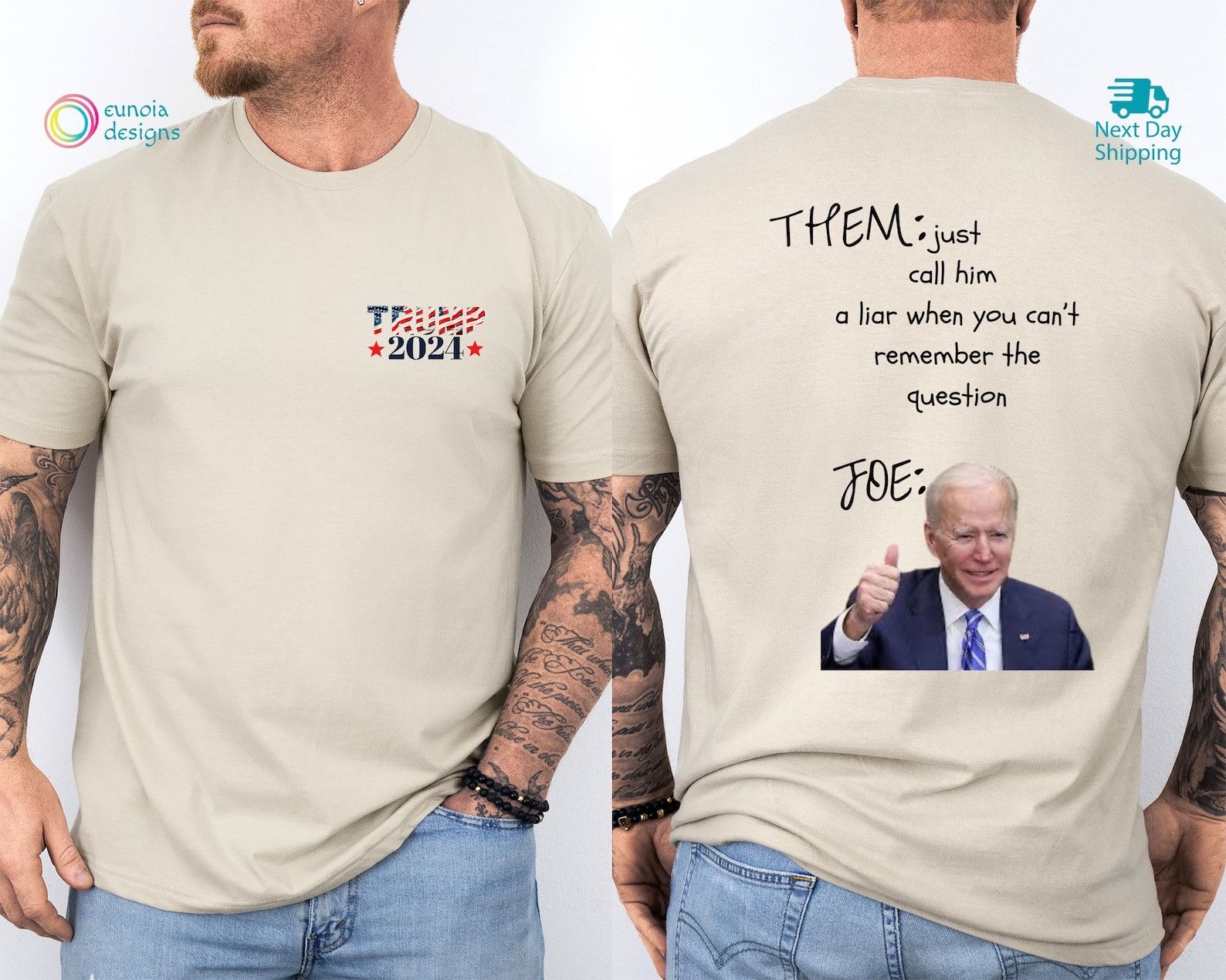 Designer × The Unbranded Brand Tr um p 2024 Shirt Size US M / EU 48-50 / 2 - 2 Thumbnail