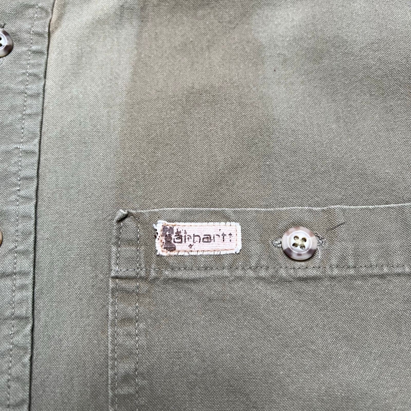 Carhartt Vintage Carhartt Shirt Men 2XL Green Pocket Canvas Outdoor Size US XXL / EU 58 / 5 - 3 Thumbnail