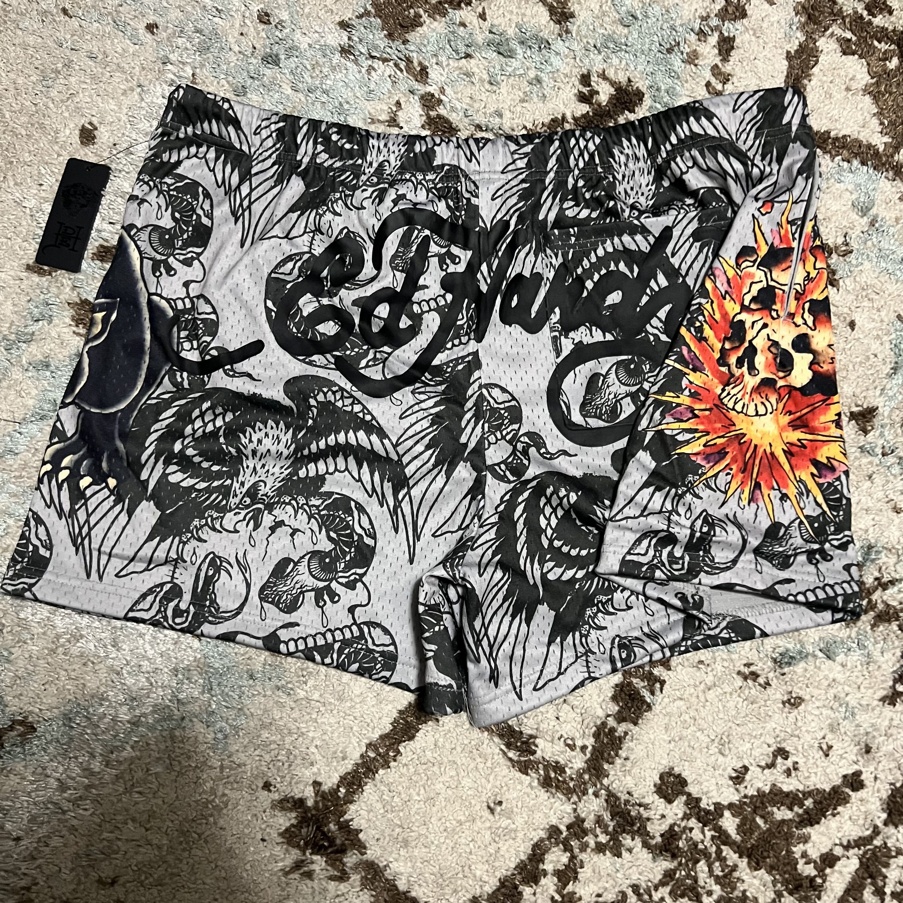 Ed Hardy NWT Don Ed Hardy Exploding Skull Athletic Shorts 2XL Y2K Size US 40 / EU 56 - 1 Thumbnail