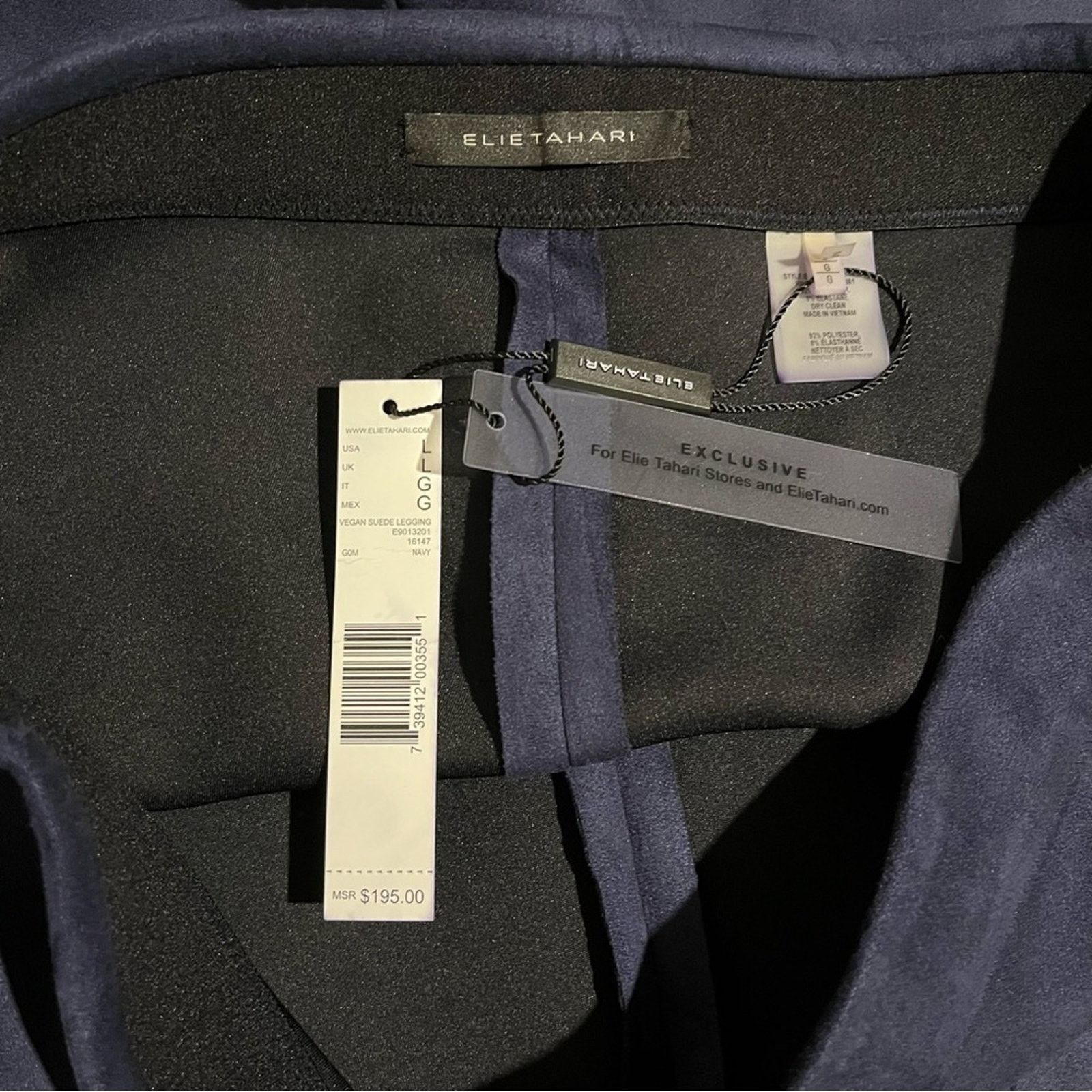 Elie Tahari NWT Elie Tahari Pants Womens sz L Vegan Suede Navy Legging Size 30" / US 8 / IT 44 - 4 Thumbnail