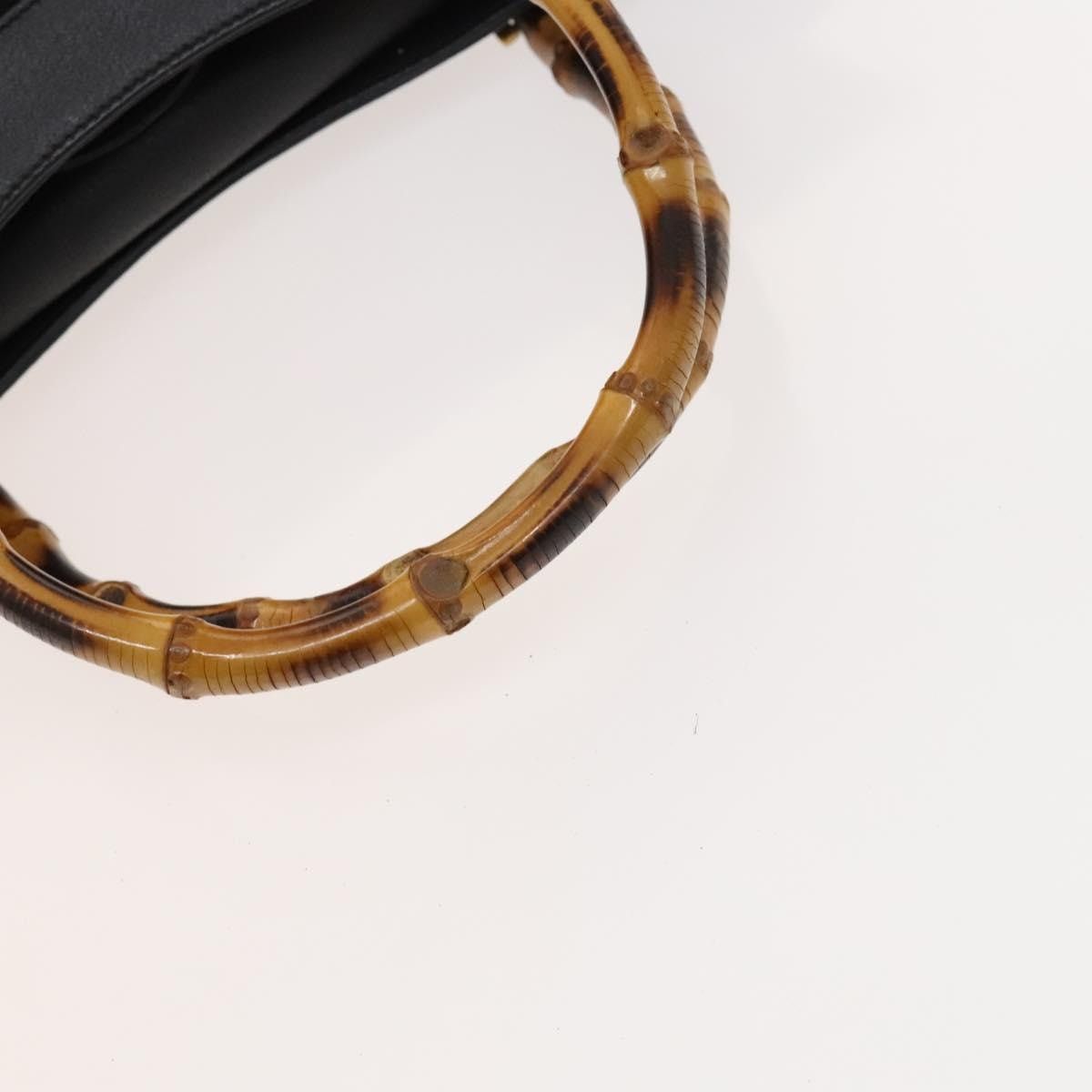 Gucci GUCCI Bamboo Hand Bag Suede Black Gold Size ONE SIZE - 7 Thumbnail