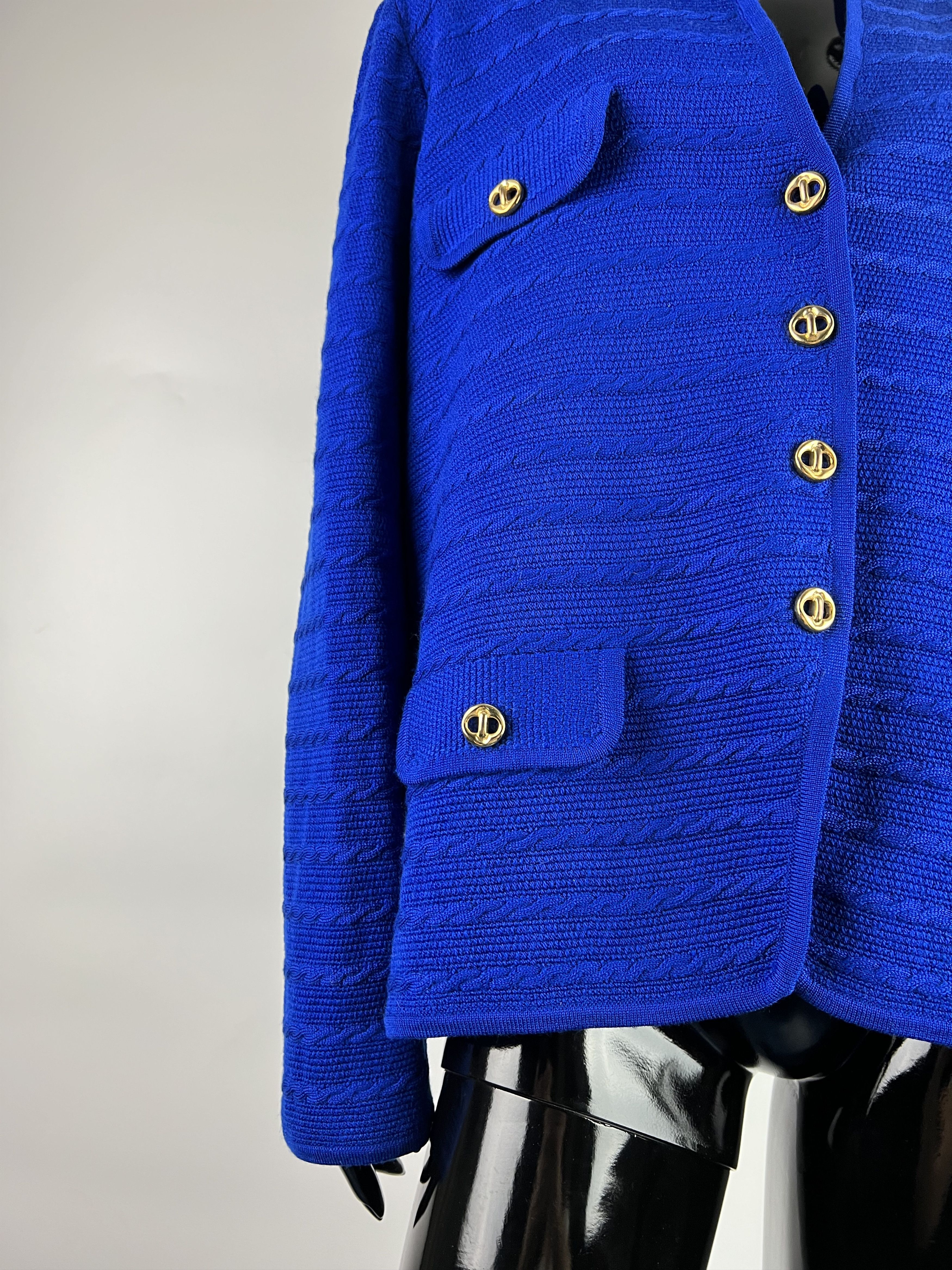 Other Luisa Spagnoli Blue 100% Wool Cardigan Size XL Size XL / US 12-14 / IT 48-50 - 9 Thumbnail