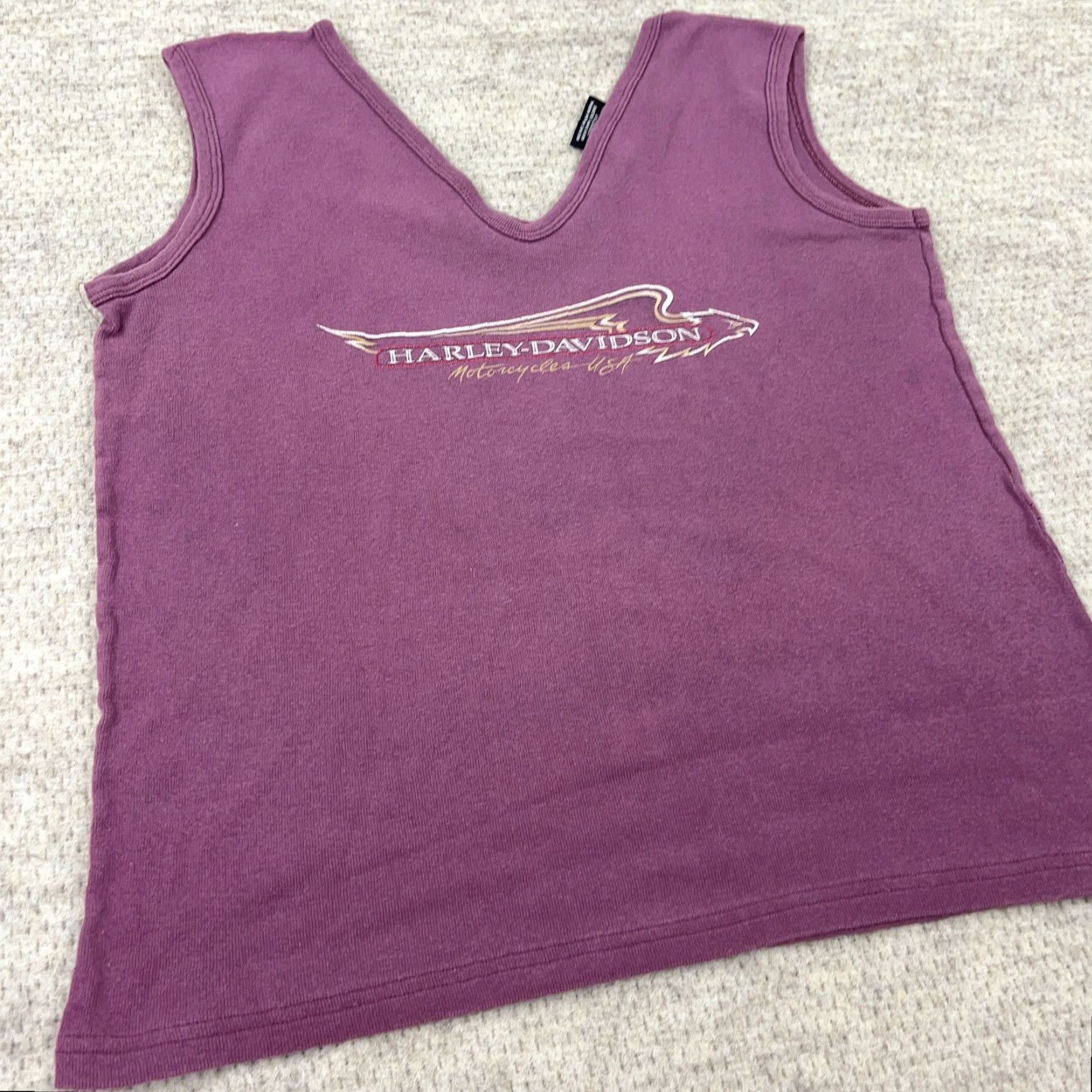 Harley Davidson VINTAGE Harley-Davidson Tank Top Women XL Purple 2000s Y2K Graphic Print Sleeveless Faded Eagle Size XL / US 12-14 / IT 48-50 - 5 Thumbnail