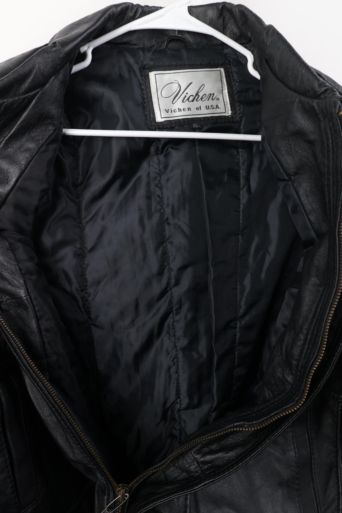 Vintage Vintage 90s Streetwear Leather Flight Bomber Jacket Black Size US XL / EU 56 / 4 - 10 Thumbnail