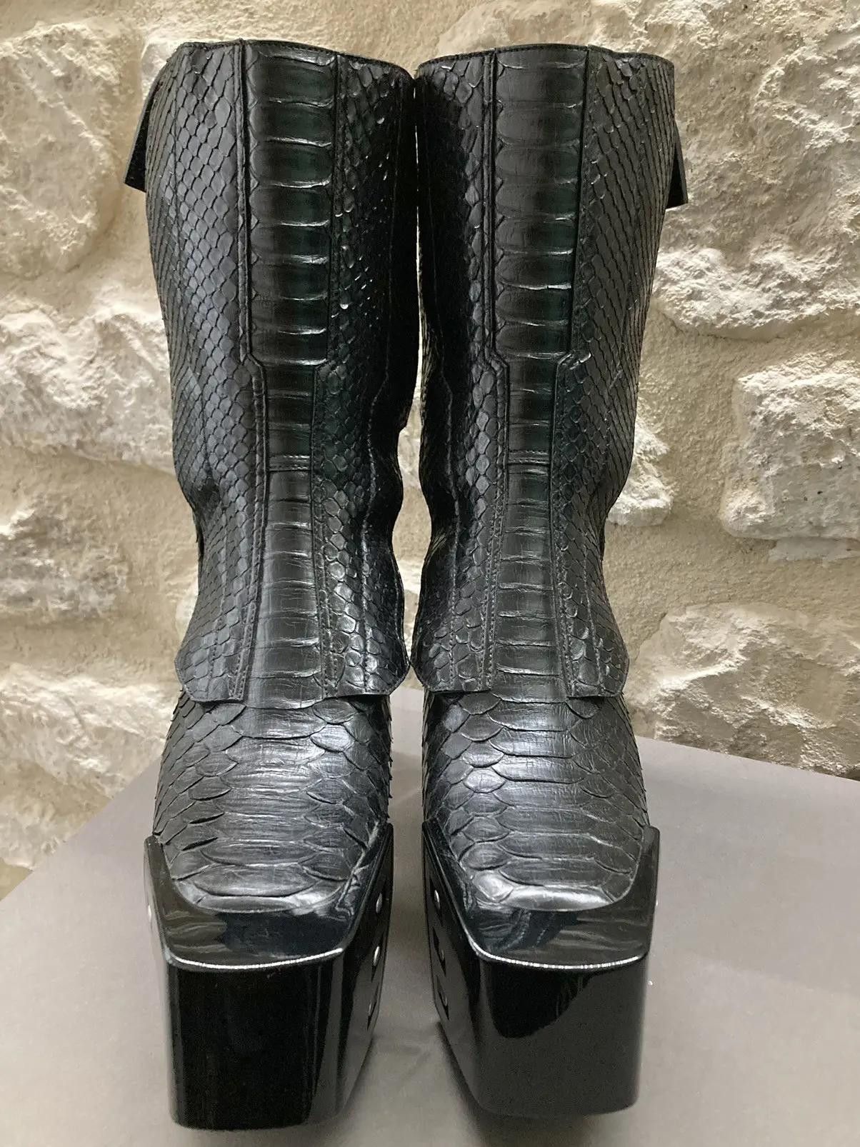 Rick Owens Rick Owens Python Fogpocket Beveled Platform Boots Size US 9 / EU 42 - 4 Thumbnail