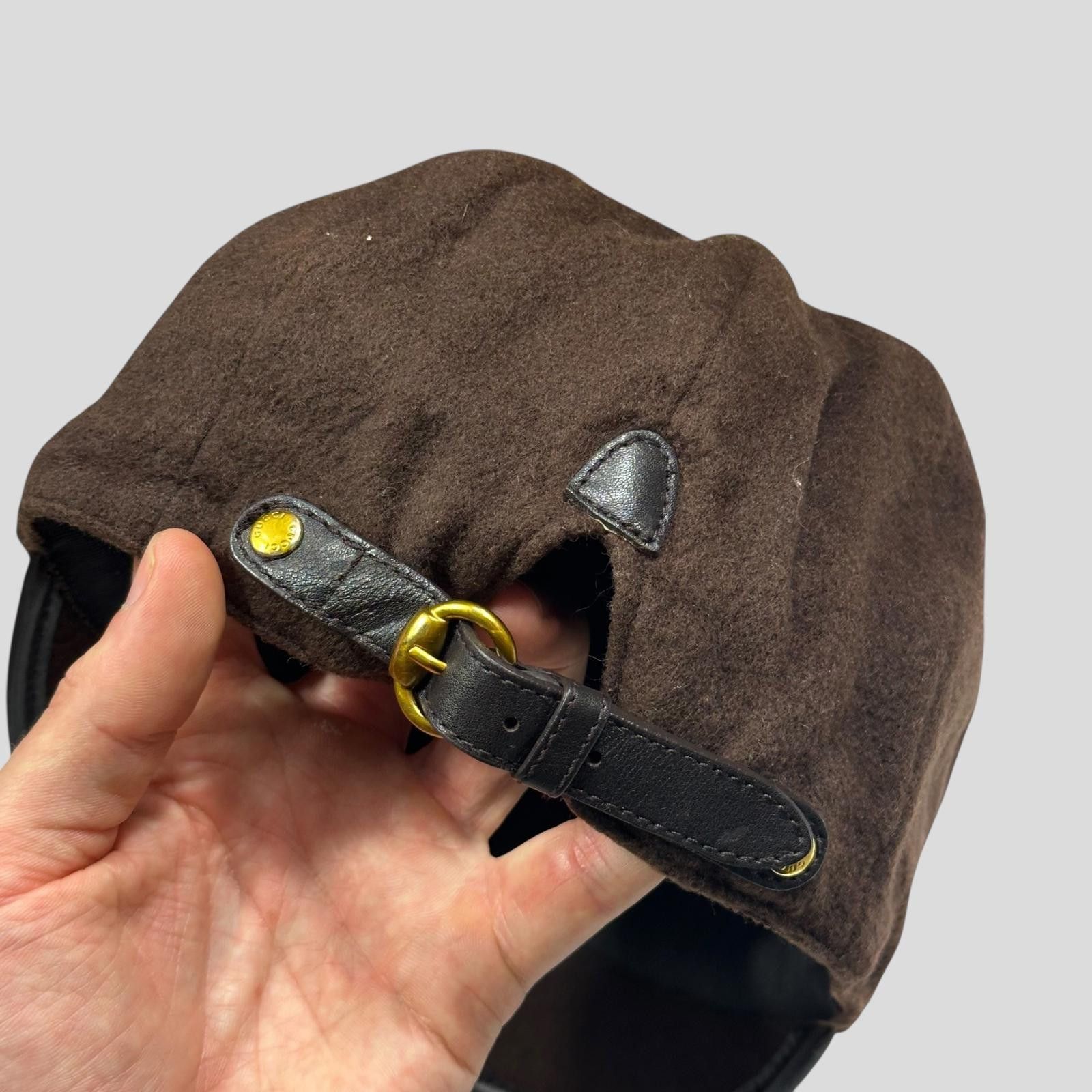 Gucci Gucci 00’s Cashmere Wool Leather Newsboy Jockey Hat - S/M Size ONE SIZE - 4 Thumbnail
