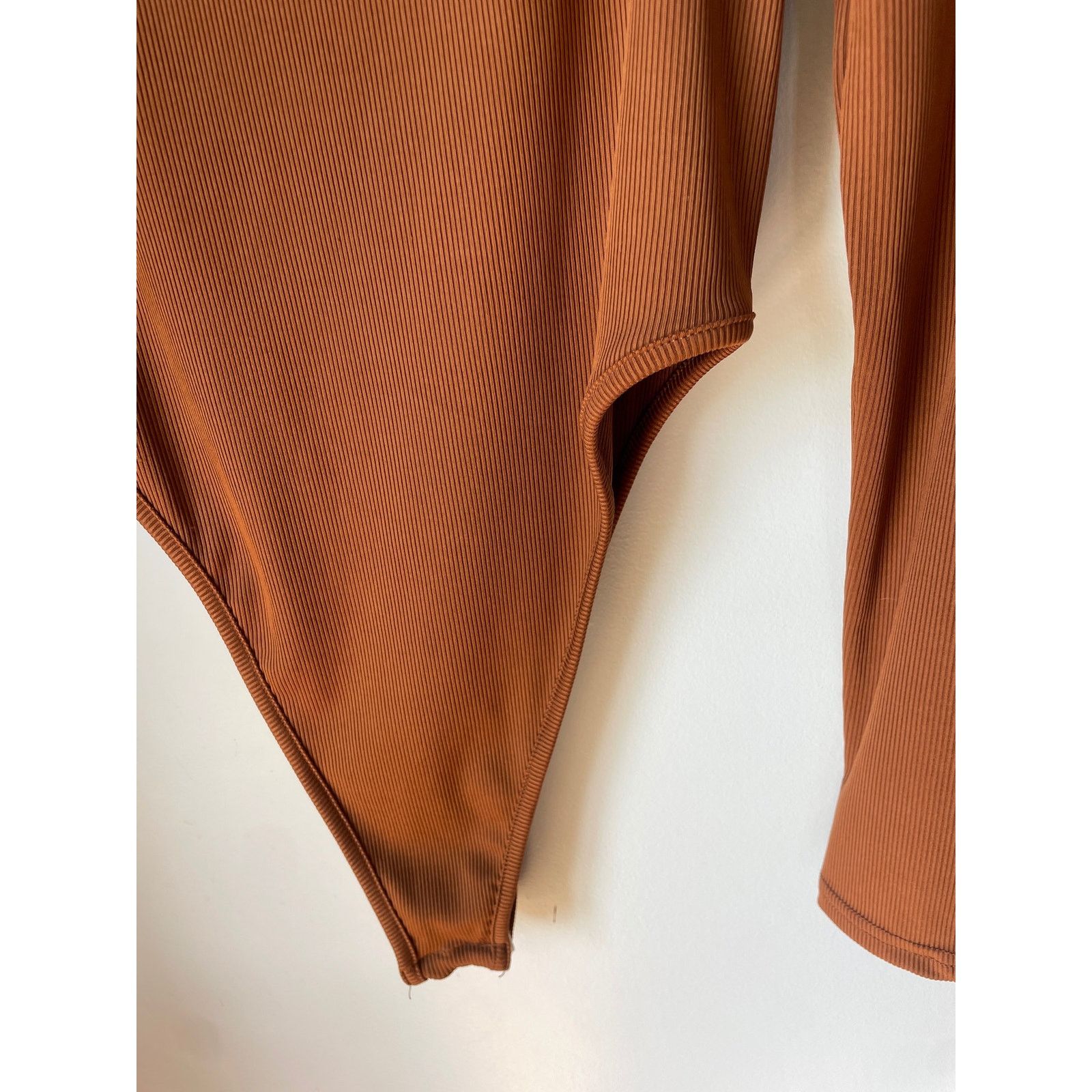Shein Shein Brown Ribbed Cut Out High Rise Bodysuit, L Size L / US 10 / IT 46 - 4 Thumbnail