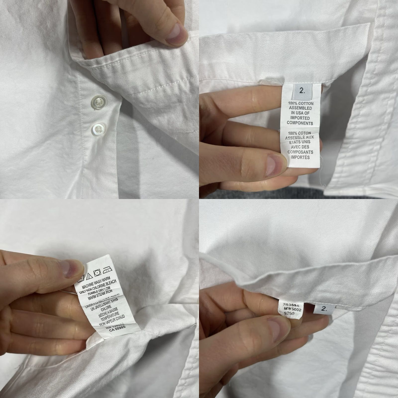 Thom Browne Thom Browne Shirt Mens Size 2 Medium White Short Sleeve Size US M / EU 48-50 / 2 - 8 Thumbnail