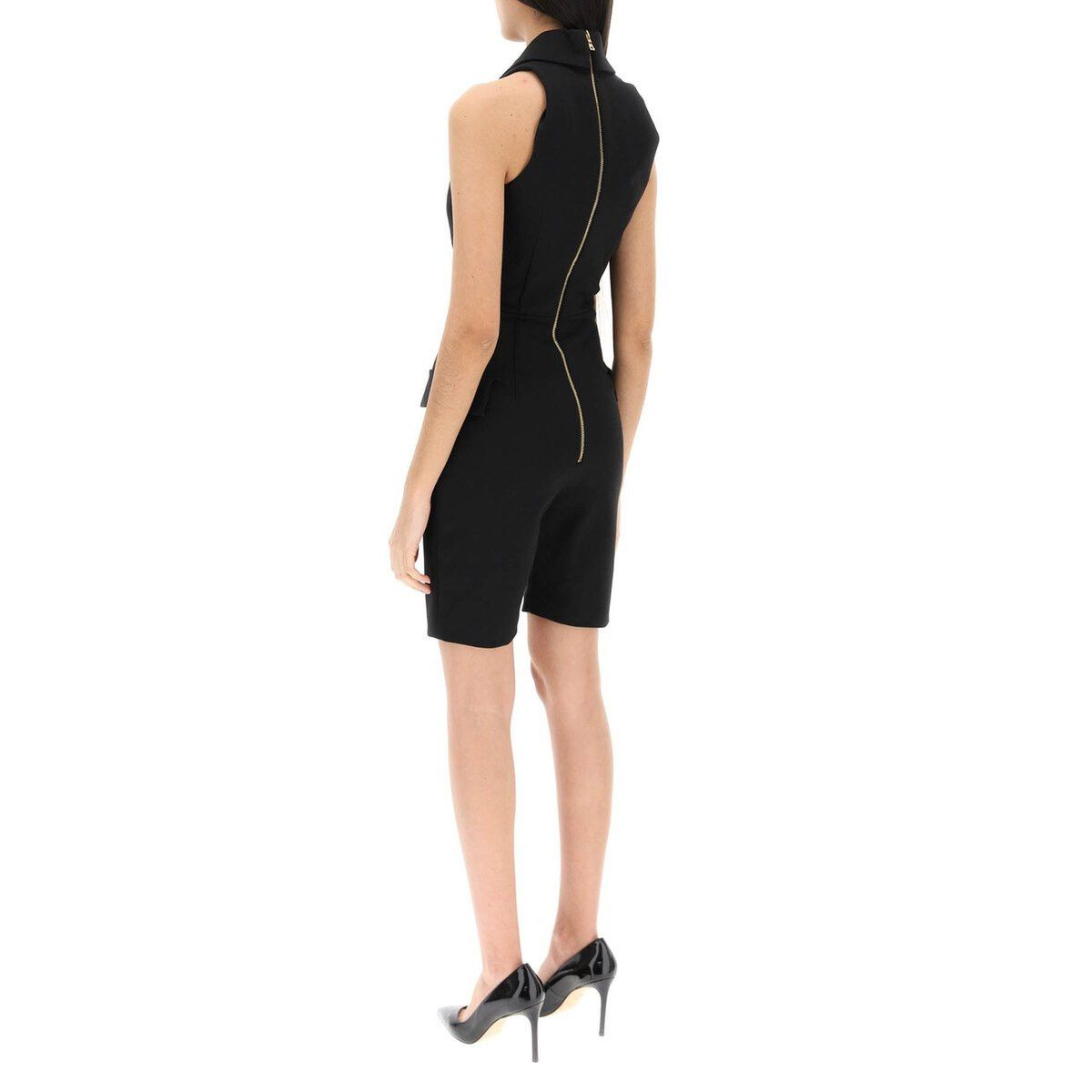Balmain o1s1rm0624 Embossed Short Jumpsuit in Black Size 32" / US 10 / IT 46 - 3 Thumbnail