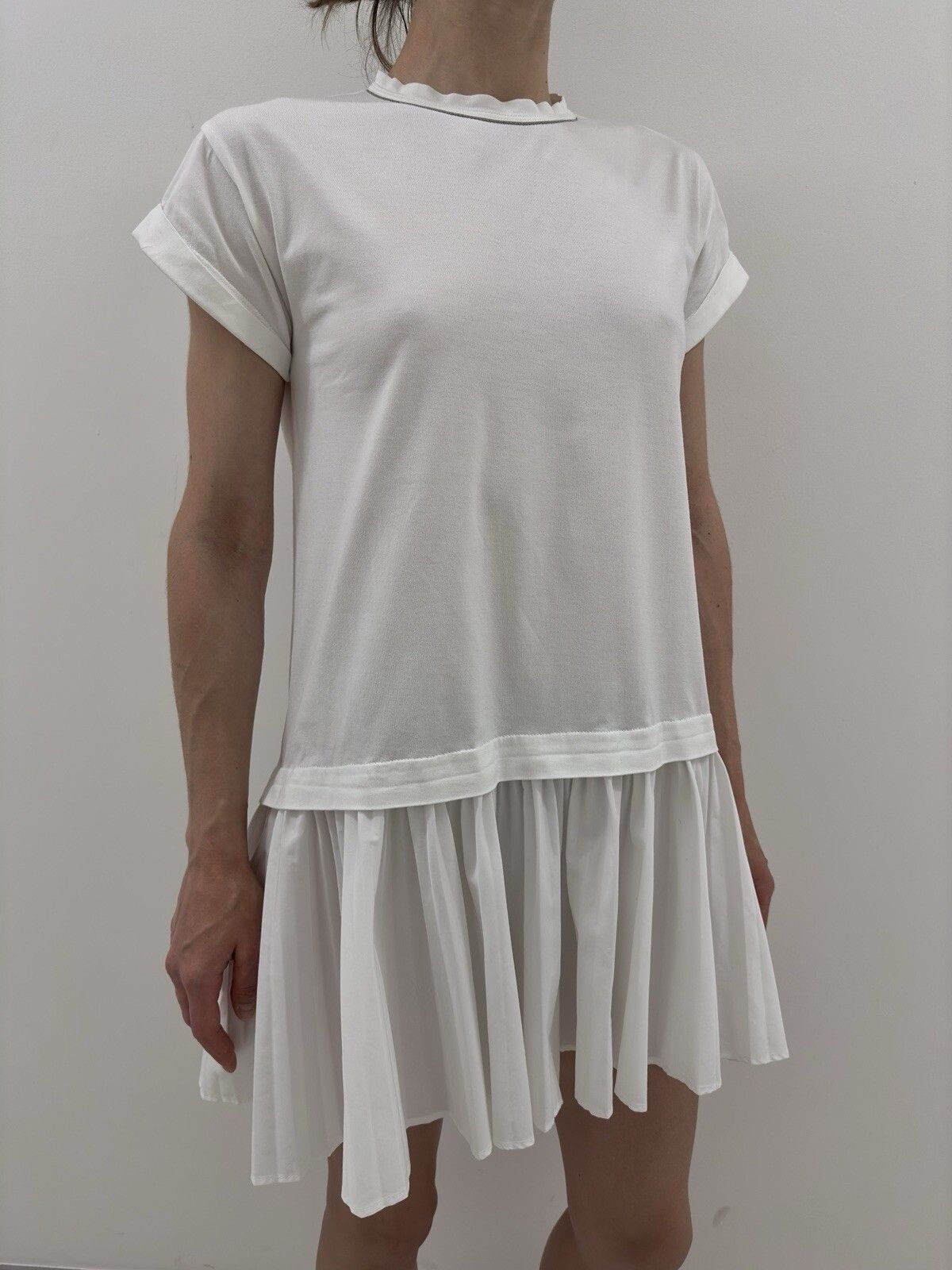 Brunello Cucinelli Brunello Cucinelli White Cotton Dress Size 10 Size L / US 10 / IT 46 - 9 Thumbnail