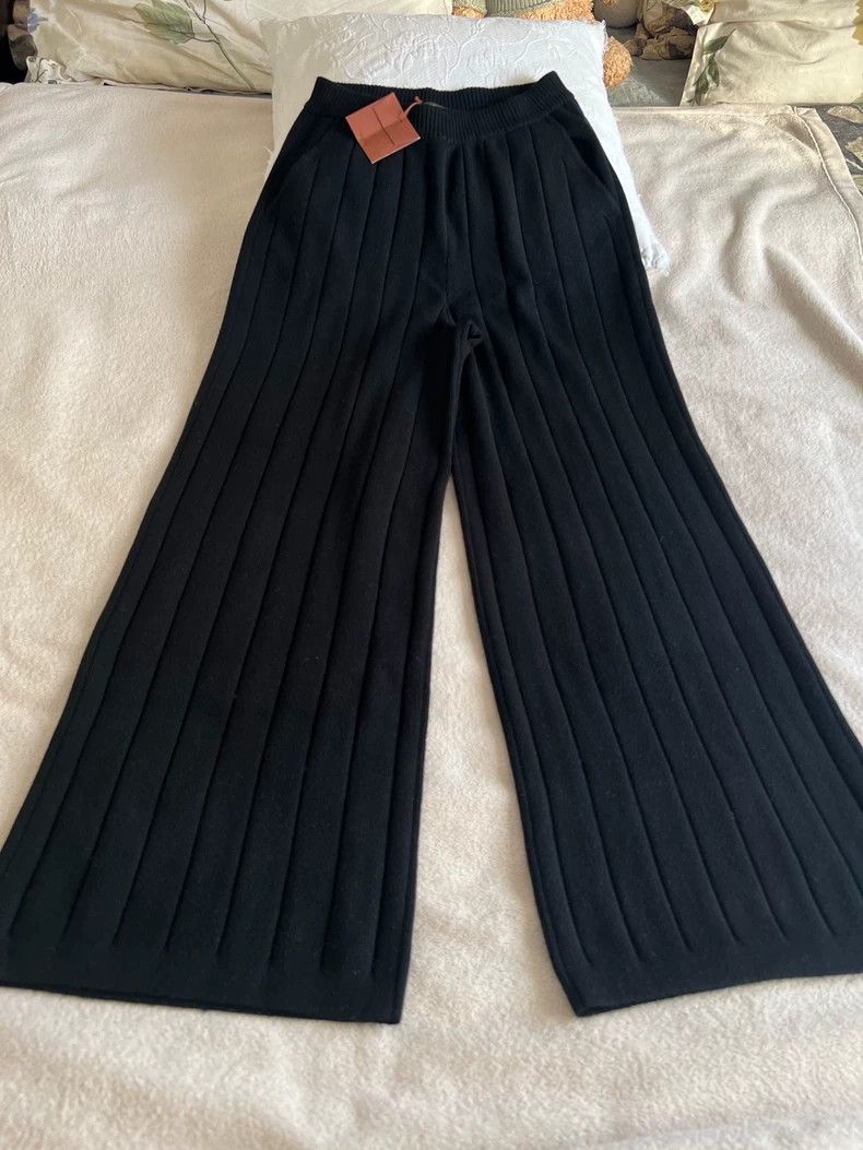 Ermenegildo Zegna Loro Piana Cashmere Ribbed Wide-Leg Pants -dmc Size US 32 / EU 48 - 1 Thumbnail