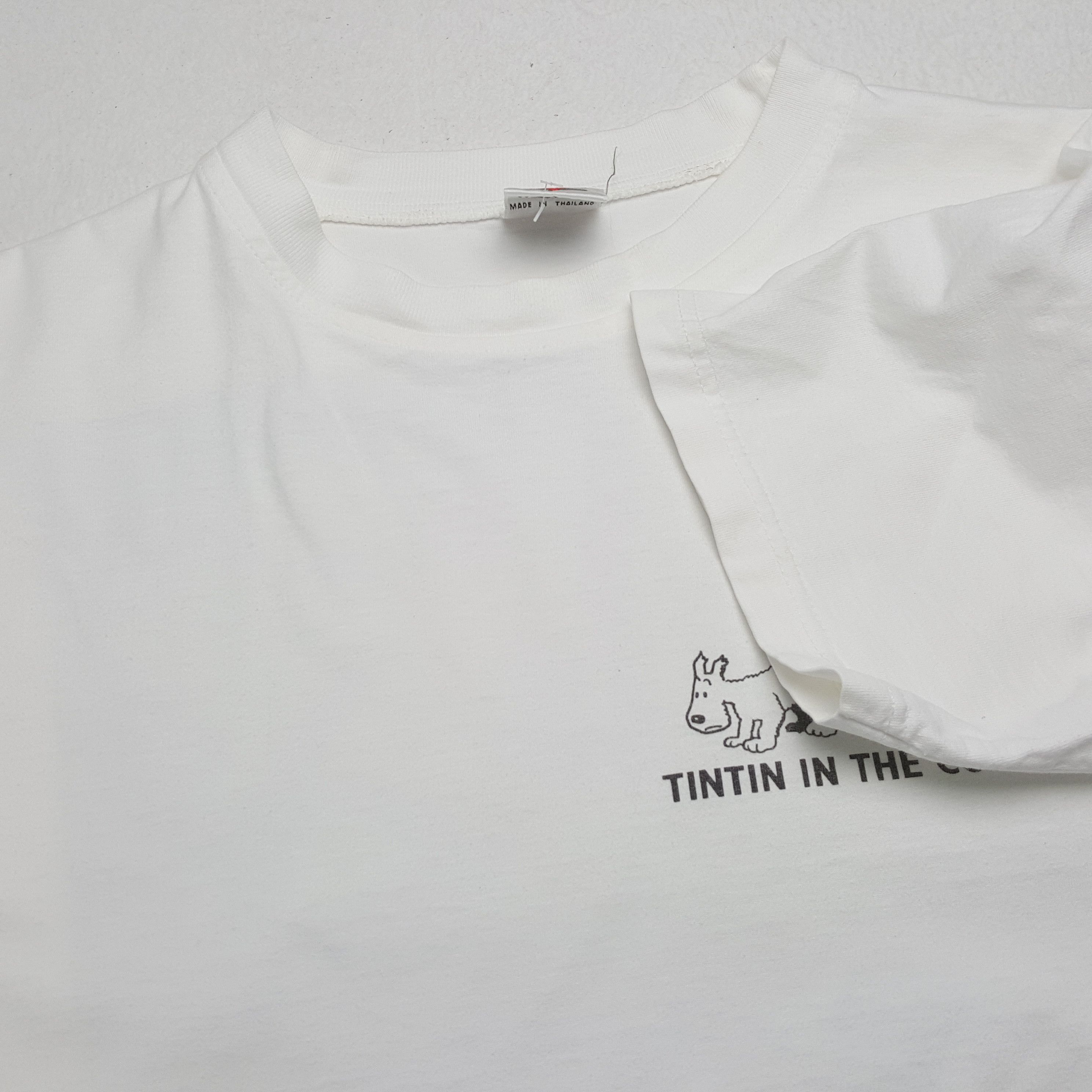 Vintage TINTIN IN THE CONGO Cartoon Streetwear Tshirt Size US L / EU 52-54 / 3 - 7 Thumbnail