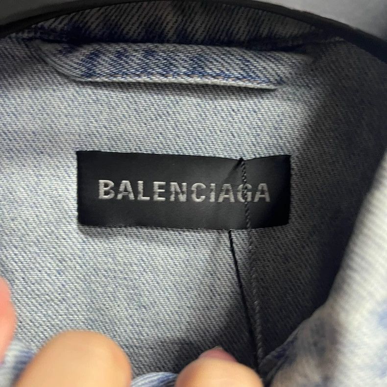 Balenciaga Balenciaga latest blue solid color rhinestone stitching pri Size US S / EU 44-46 / 1 - 3 Thumbnail