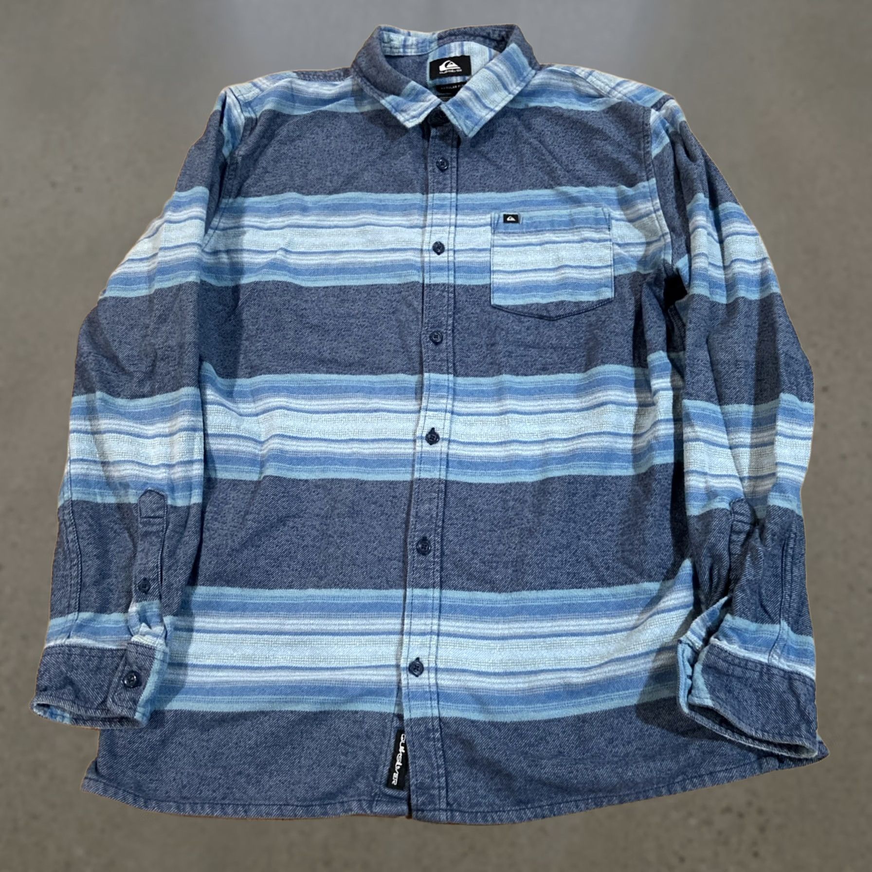 Quiksilver Quiksilver Shirt Men's Button-Up Long Sleeve Plaid Blue Cotton Regular L Size US L / EU 52-54 / 3 - 1 Thumbnail
