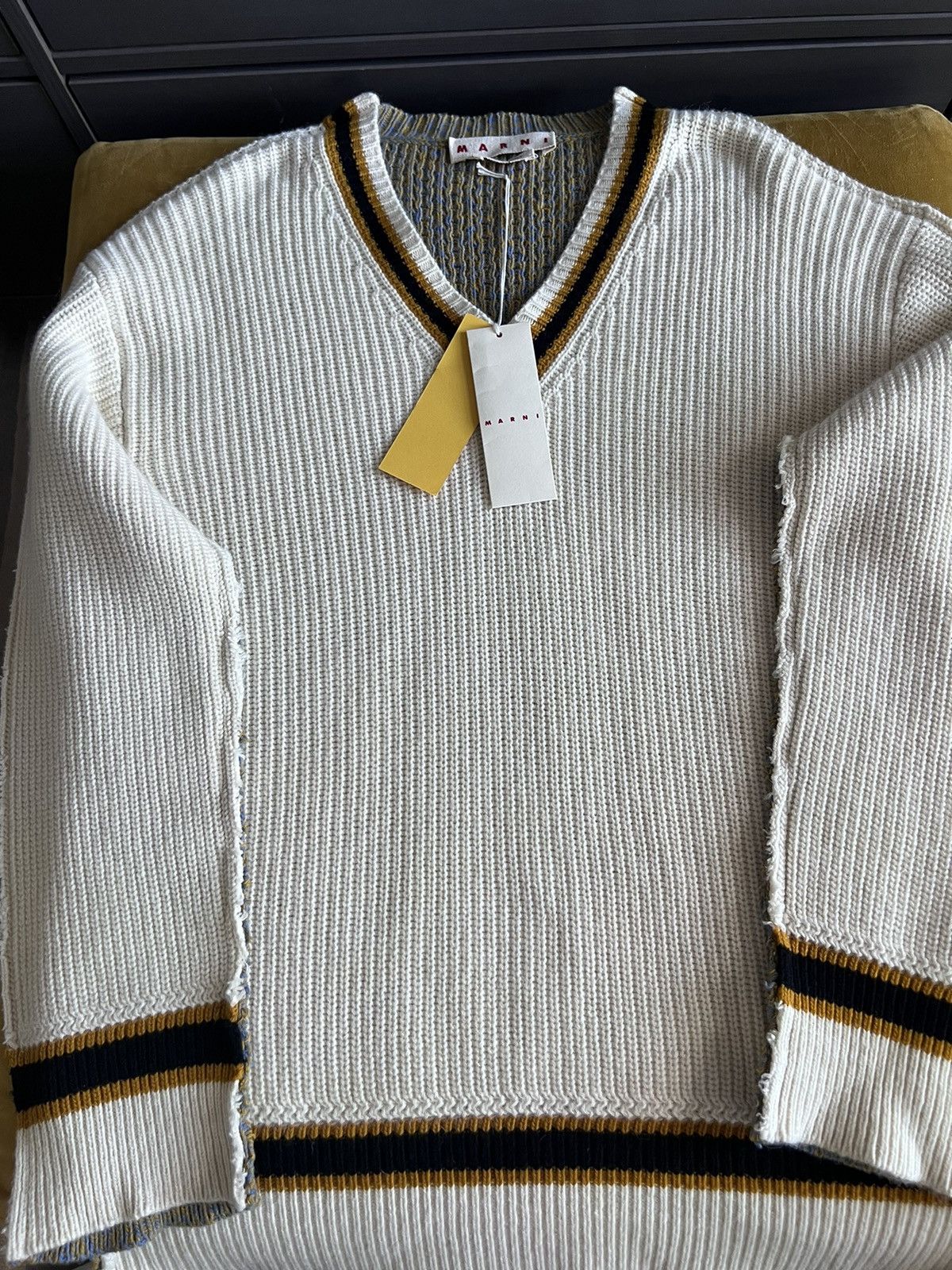 Marni $1.5K Alpaca-blend two-sided “College” sweater/jumper, IT52 Size US L / EU 52-54 / 3 - 11 Thumbnail