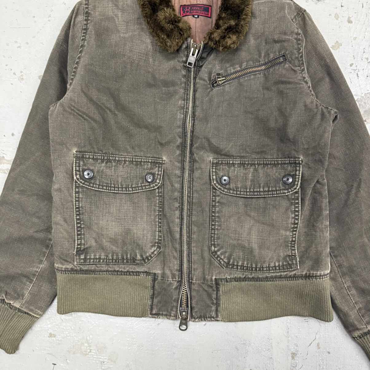 Johnbull JohnBull Kojima Denim Pilot Flight Shearling Fur Jacket Size US M / EU 48-50 / 2 - 2 Thumbnail