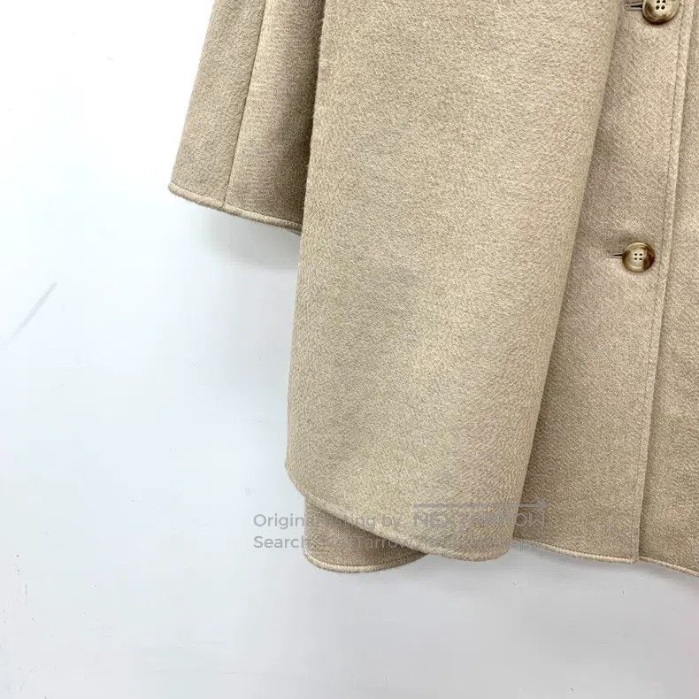 Max Mara Max Mara one-size-fits-all Beige Cashmere Single Breasted L Size XS / US 0-2 / IT 36-38 - 4 Thumbnail