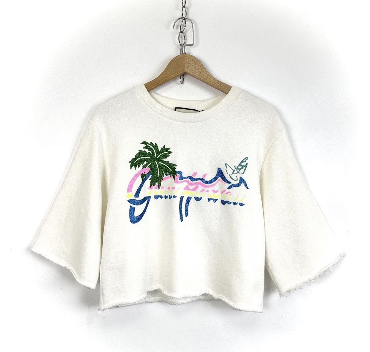 Gucci Gucci Palm Tree Loose Short Crew Neck Sweatshirt K12 Size XS / US 0-2 / IT 36-38 - 1 Thumbnail