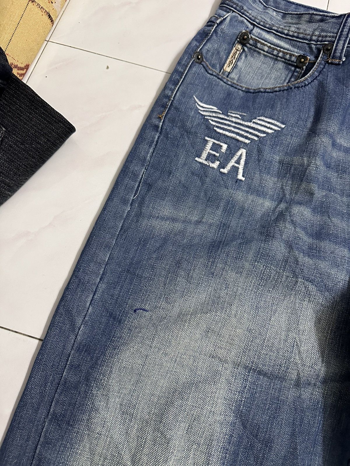 Rick Owens 2000 Emporio Armani Baggy Embroidered Y2K Goa Lgb Jnco Jeans Size US 38 / EU 54 - 12 Thumbnail