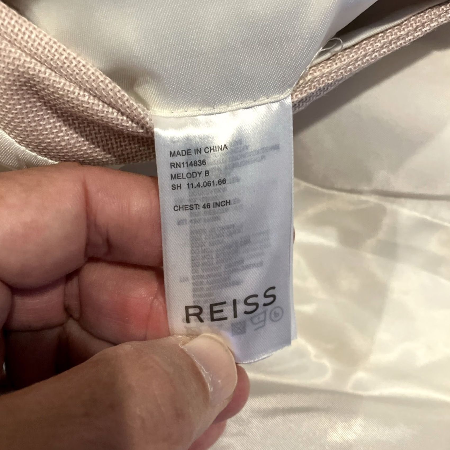 Reiss Reiss Blazer Slim Fit 46 Men Pink Silk Wool Blend Melody WOW Soft Pink Blazer 46 Mens Size 46R - 5 Thumbnail