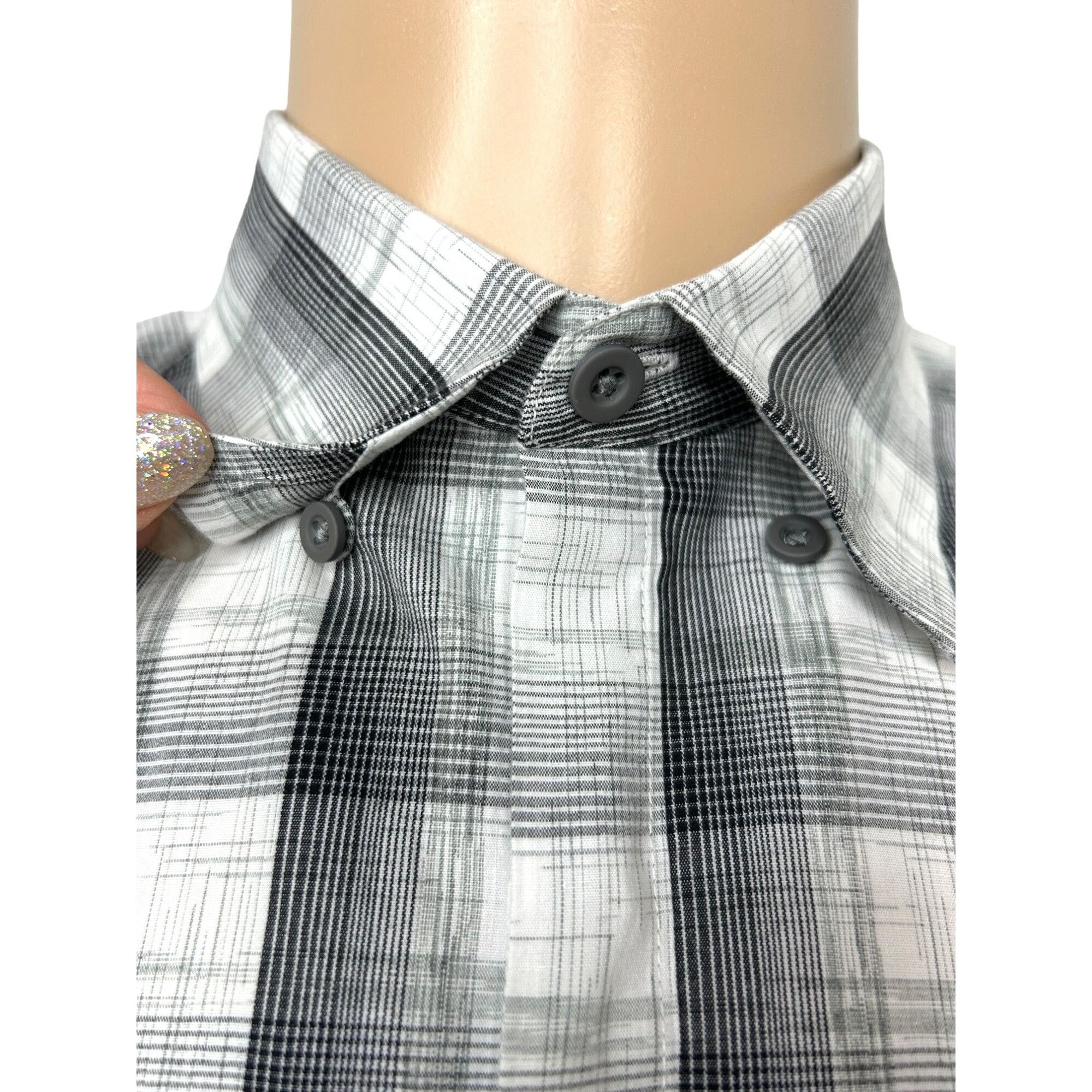 Joseph Abboud Joseph Abboud Men’s Shirt Button Down M Slim Fit Plaid Black Size US M / EU 48-50 / 2 - 2 Thumbnail
