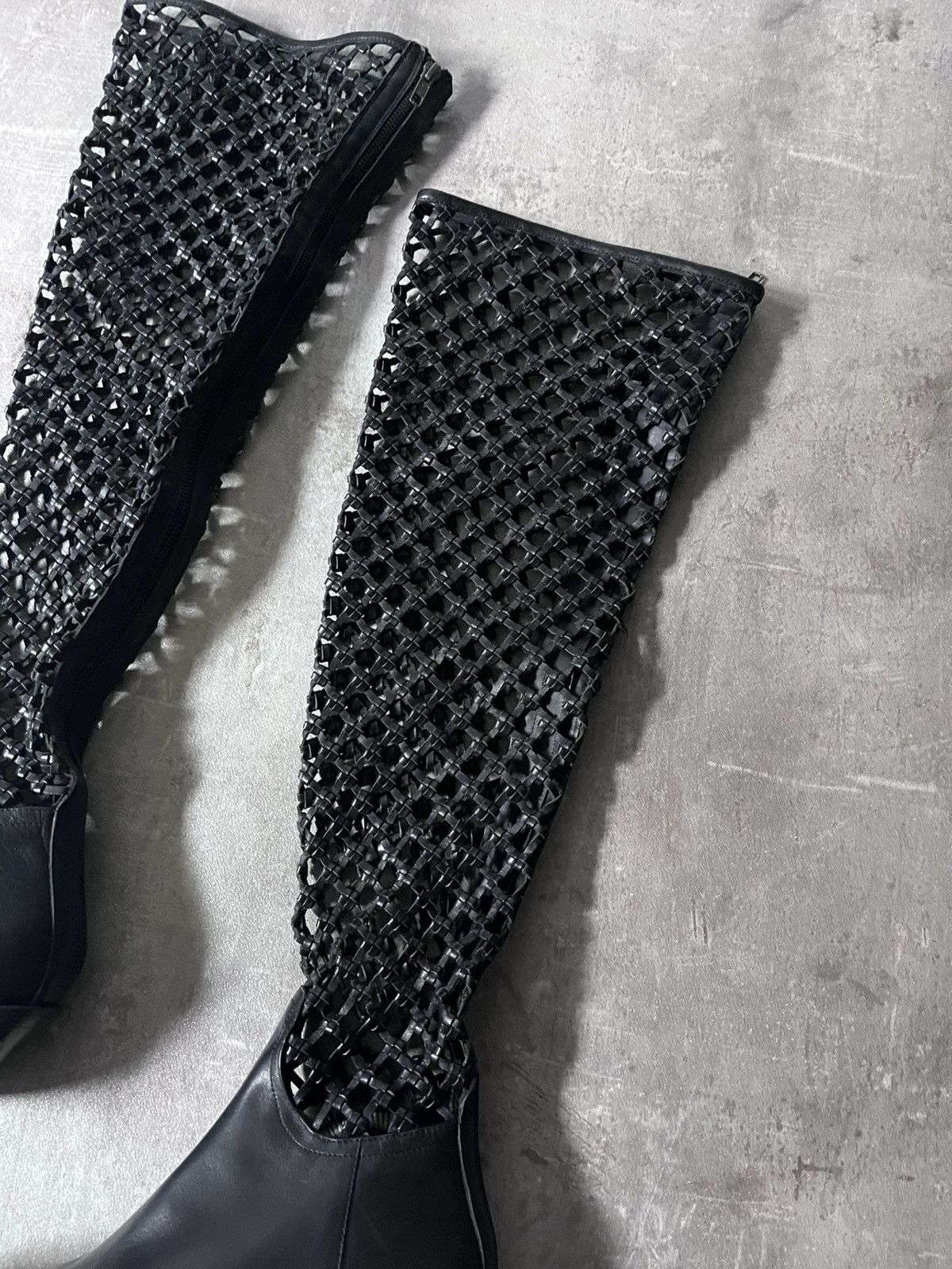 Ann Demeulemeester Ann Demeulemeester F/W 2019 Leather Net Boots Size US 10 / IT 40 - 2 Thumbnail