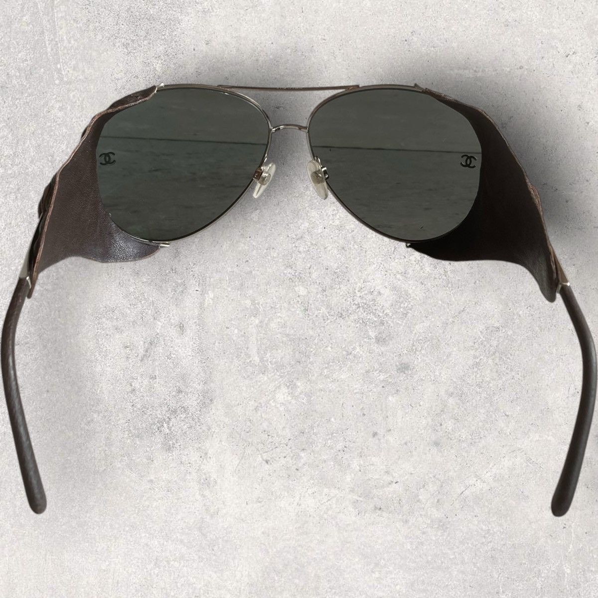 Chanel Chanel Aviator Leather Side Shield Sunglasses Size ONE SIZE - 3 Thumbnail
